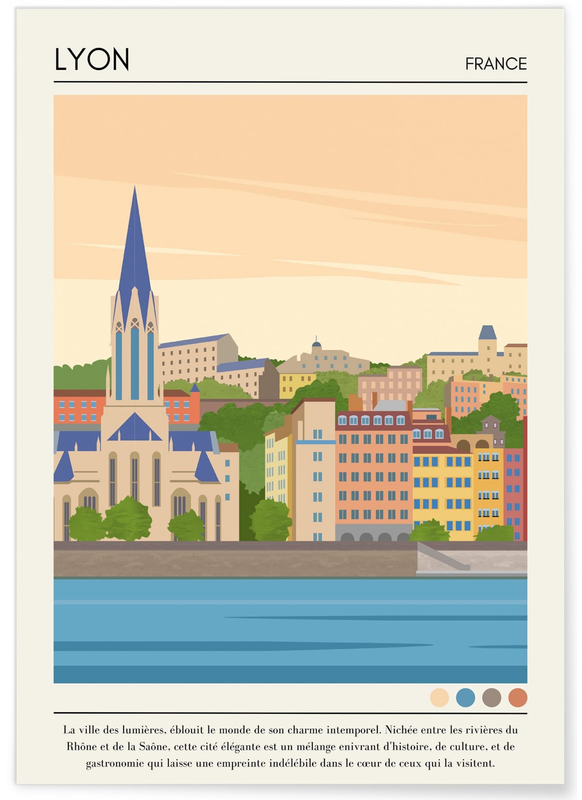 Affiche ville Lyon Vintage, L'AFFICHERIE