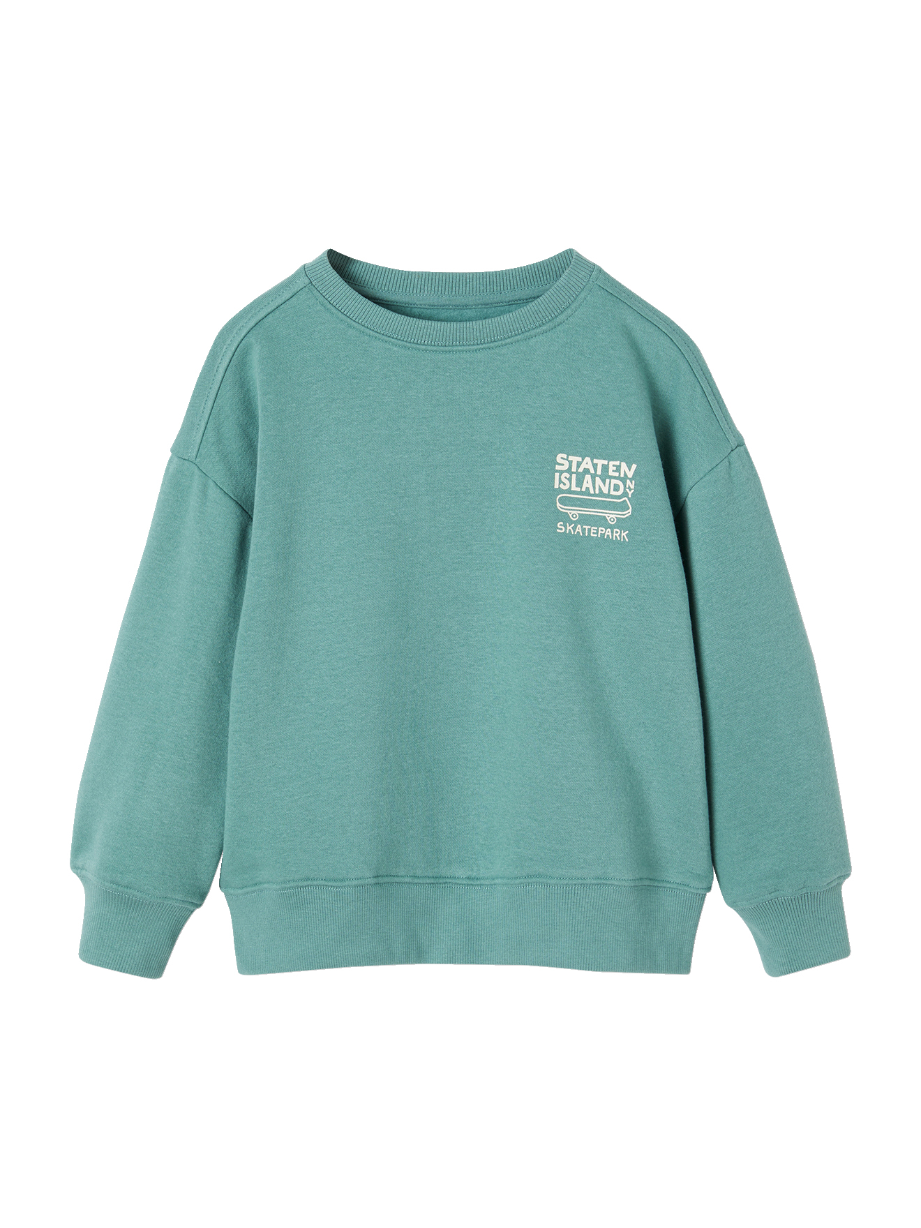 Sweat couleur motif poitrine Basics, VERTBAUDET