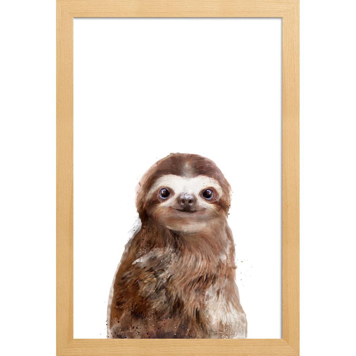 Poster Little Sloth Paresseux En Blanc Marron Juniqe La Redoute