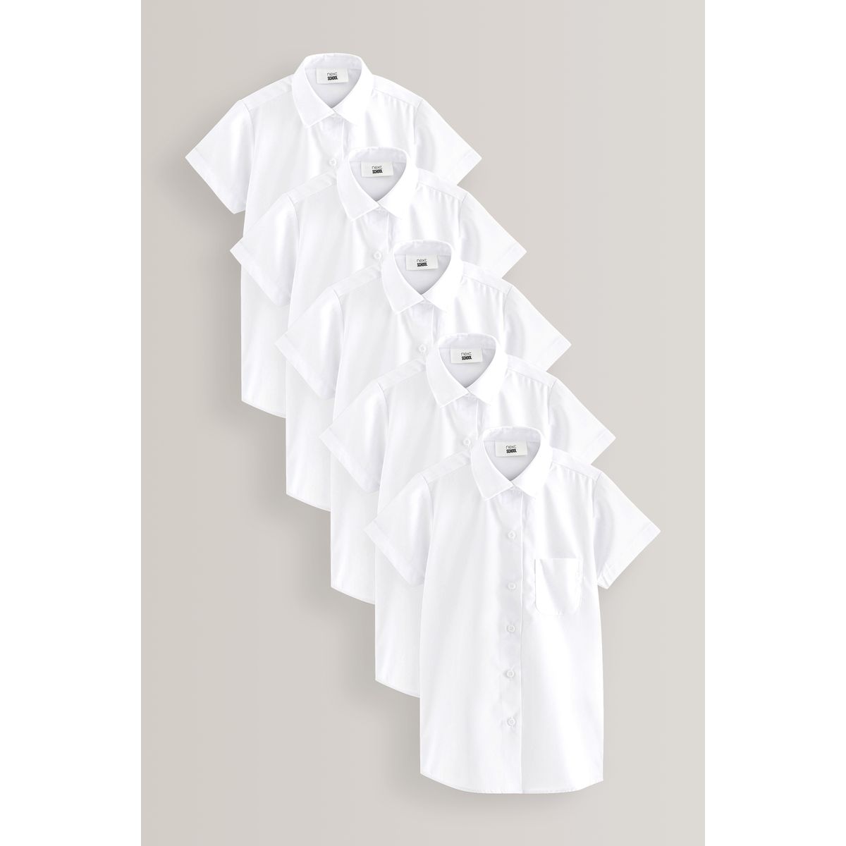 Chemise d'école à manches courtes, lot de 5, NEXT