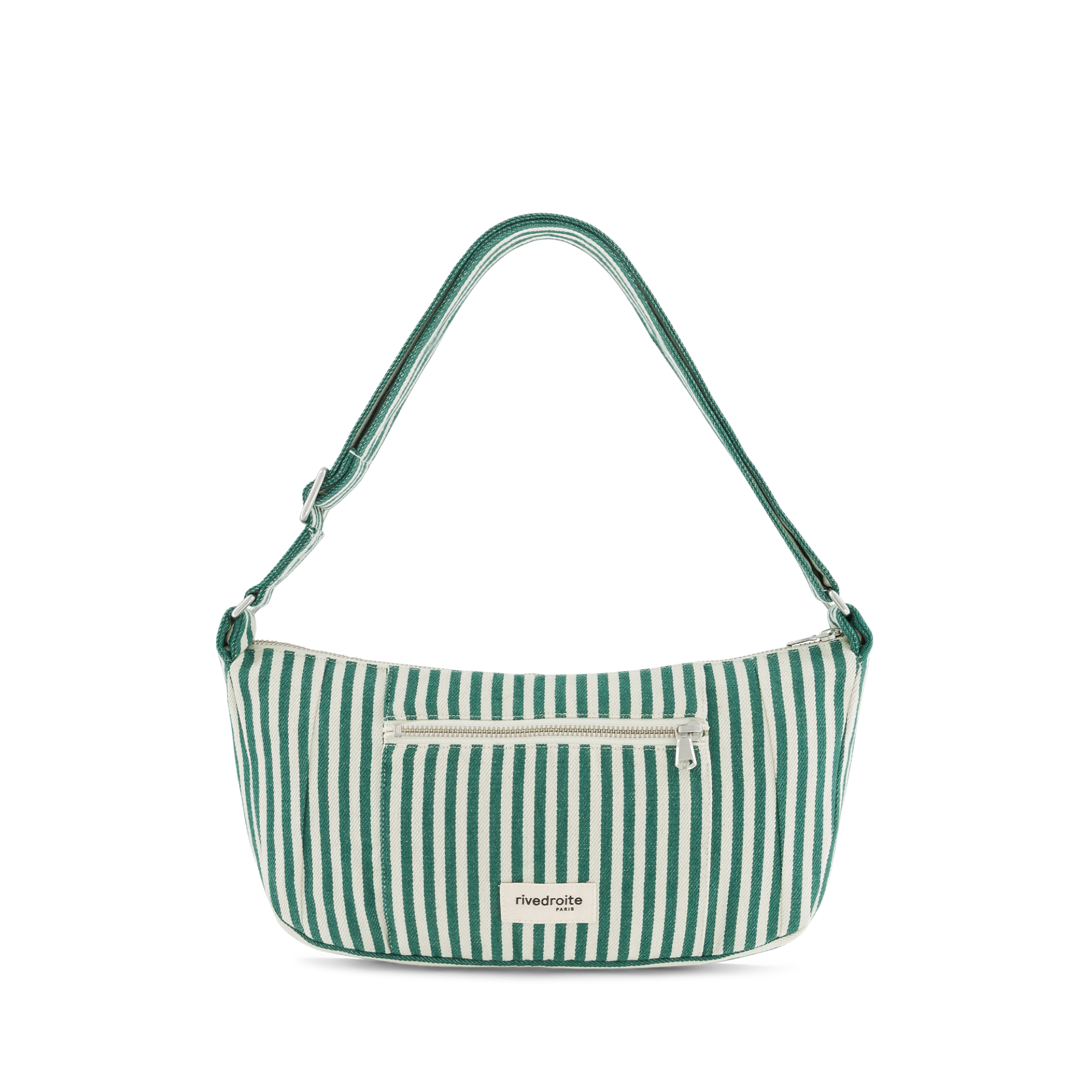Sac à main rayé en coton organique CHARLOT XS, RIVEDROITE