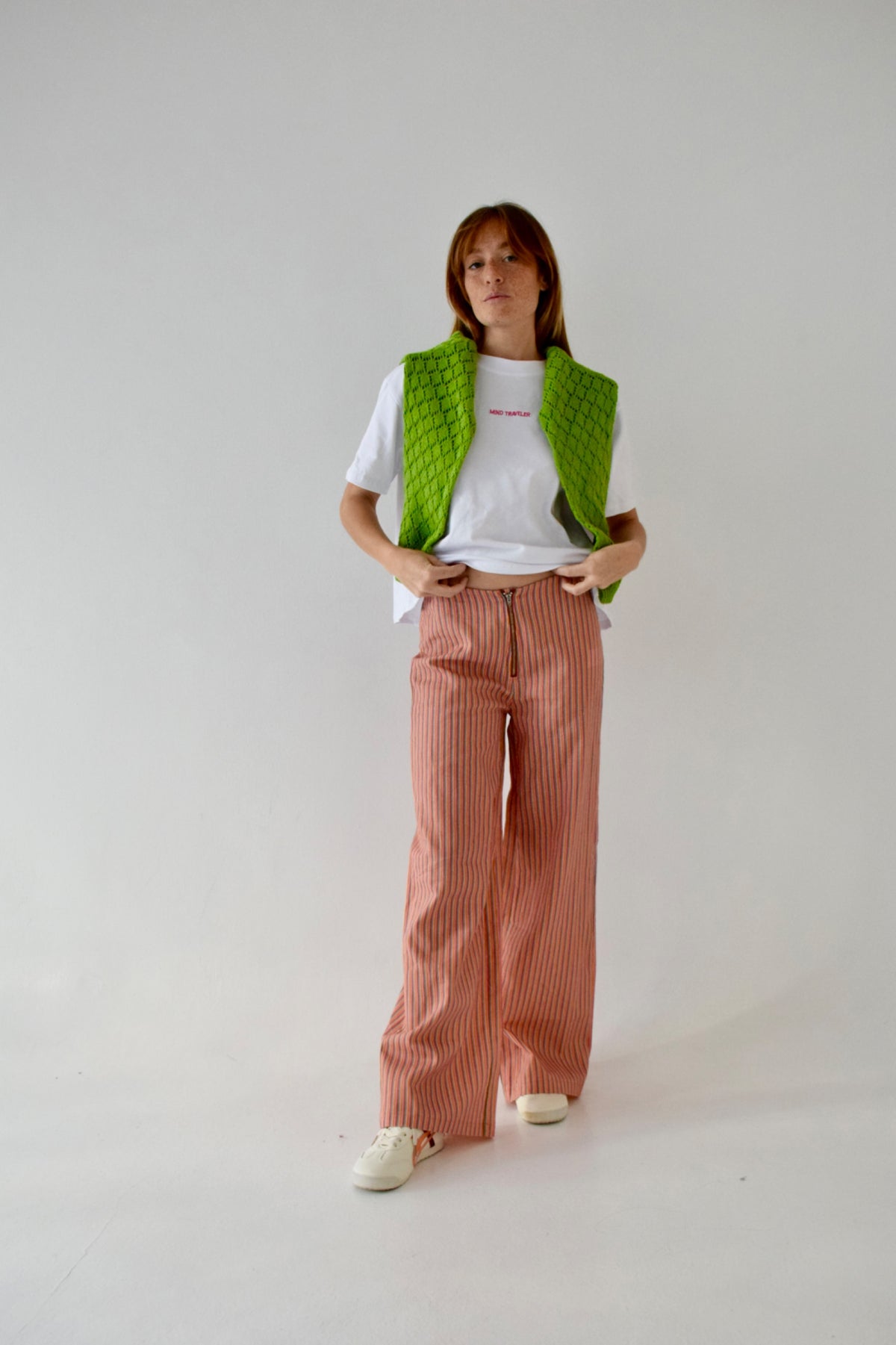 Pantalon large rayé lin SOLEA, MINDTRAVELER