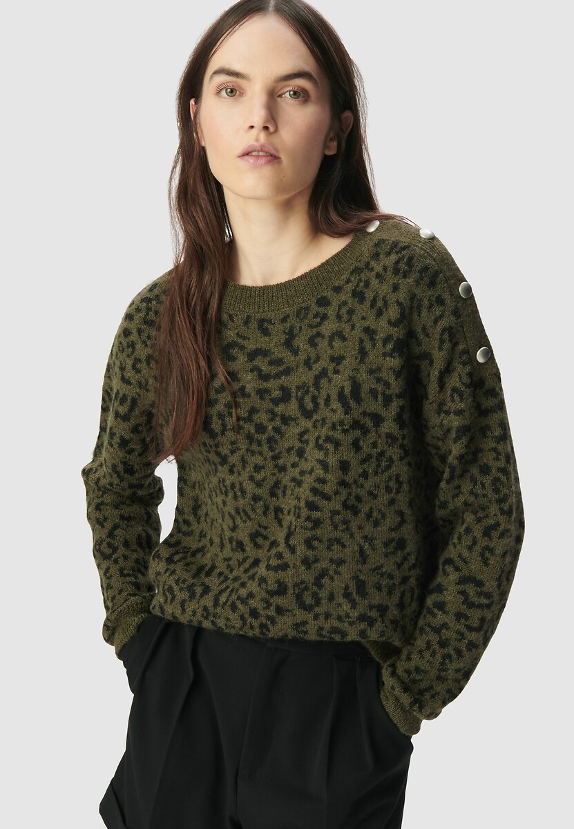 Leopard Print Crew Neck Jumper, IKKS