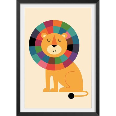 Affiche enfant rainbow lion HEXOA