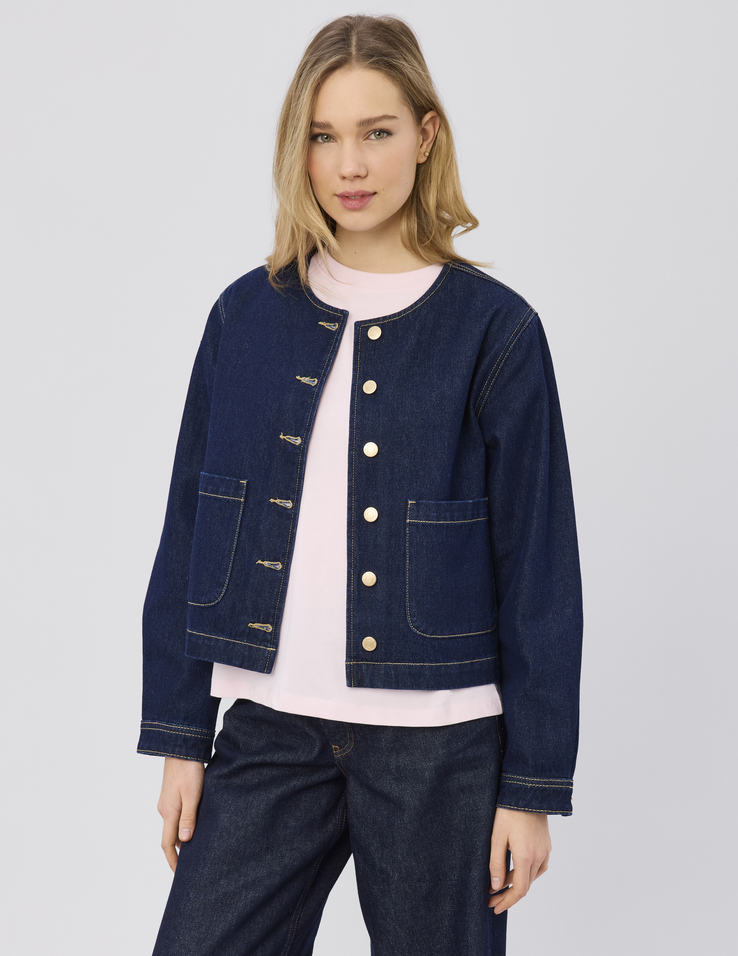 Veste en jean sans col, BZB
