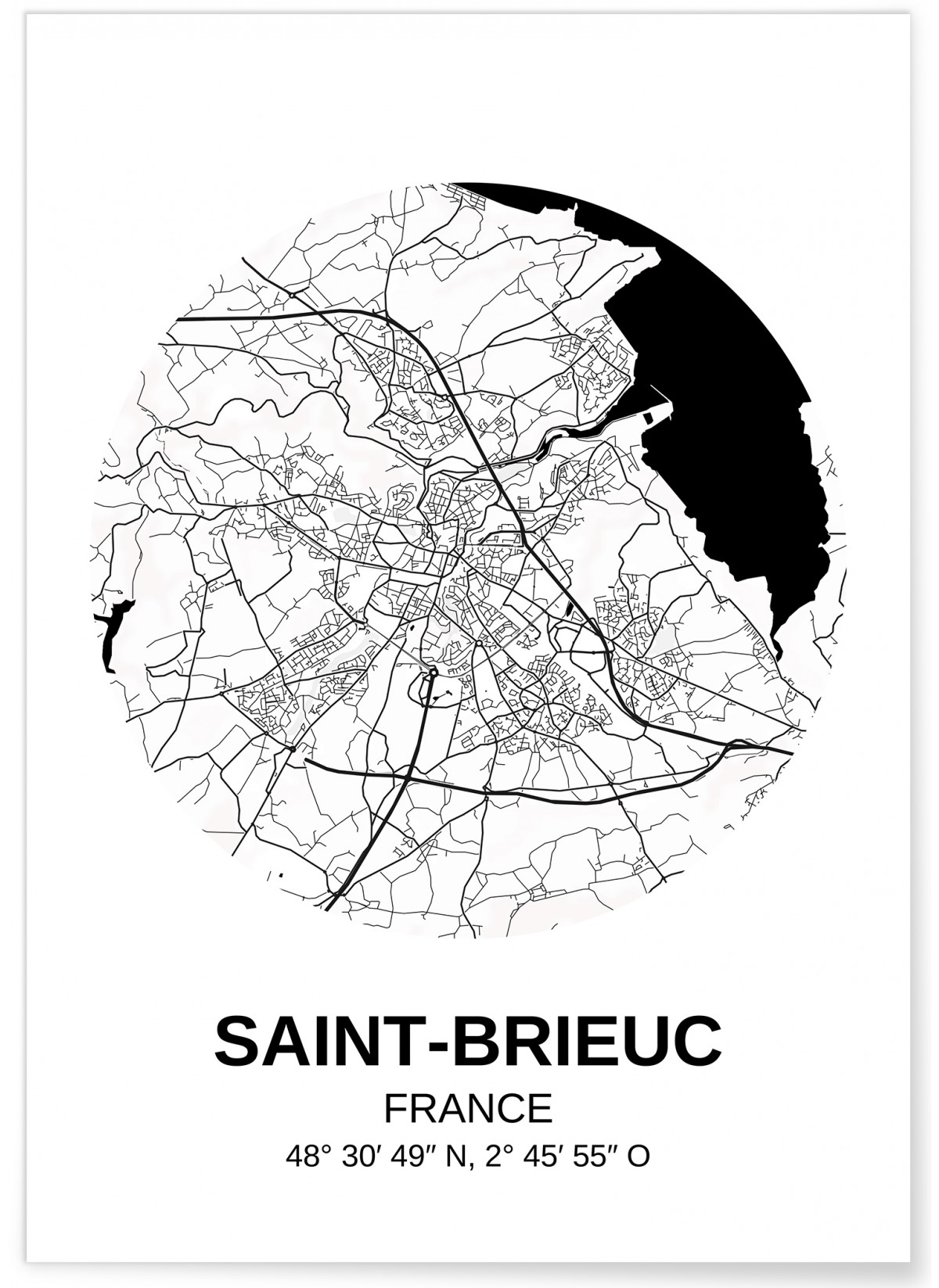 Affiche Carte Saint-Brieuc, L'AFFICHERIE