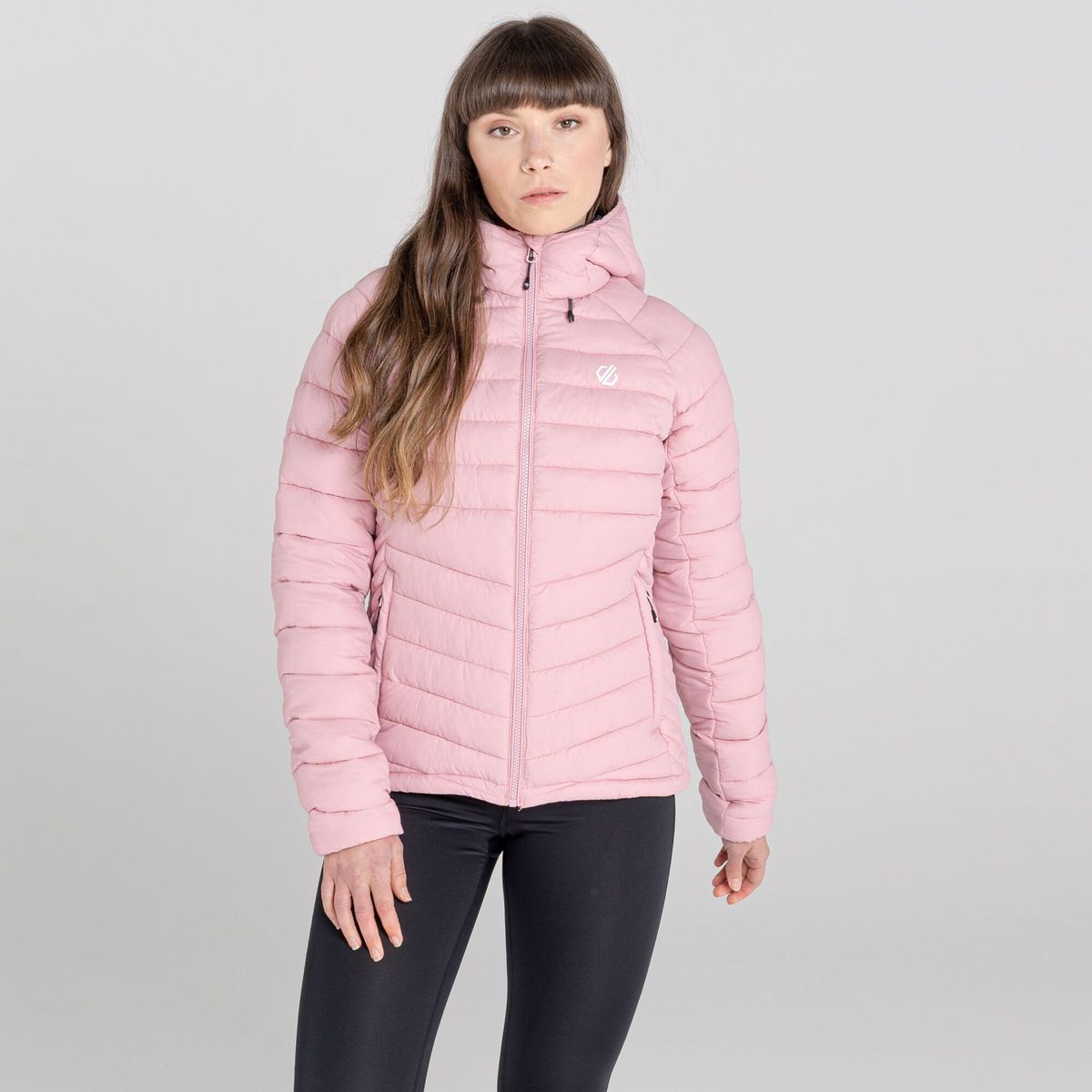 Doudoune femme rose clair sale