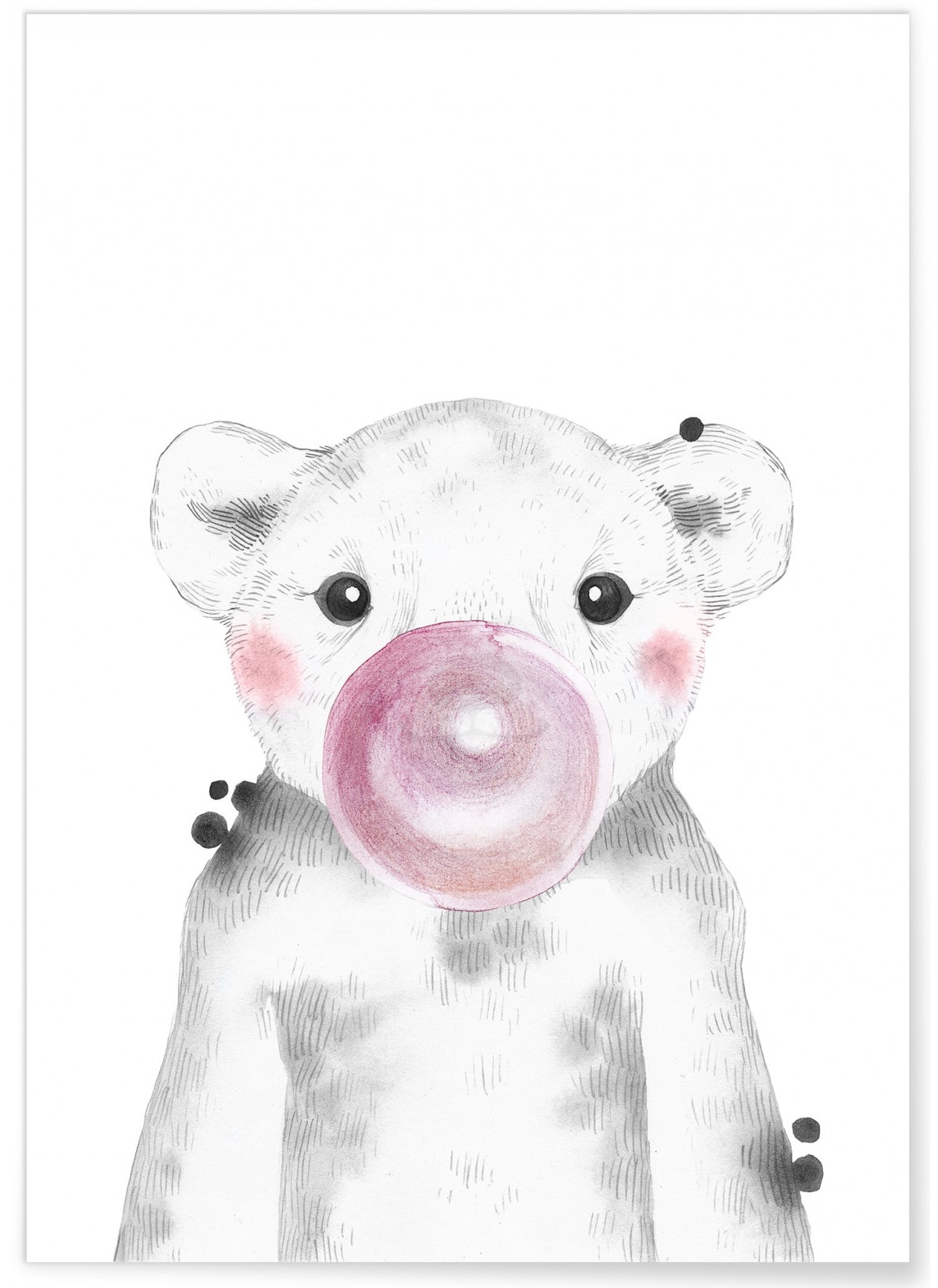 Affiche 'Bulle d'Ourson Rose', L'AFFICHERIE
