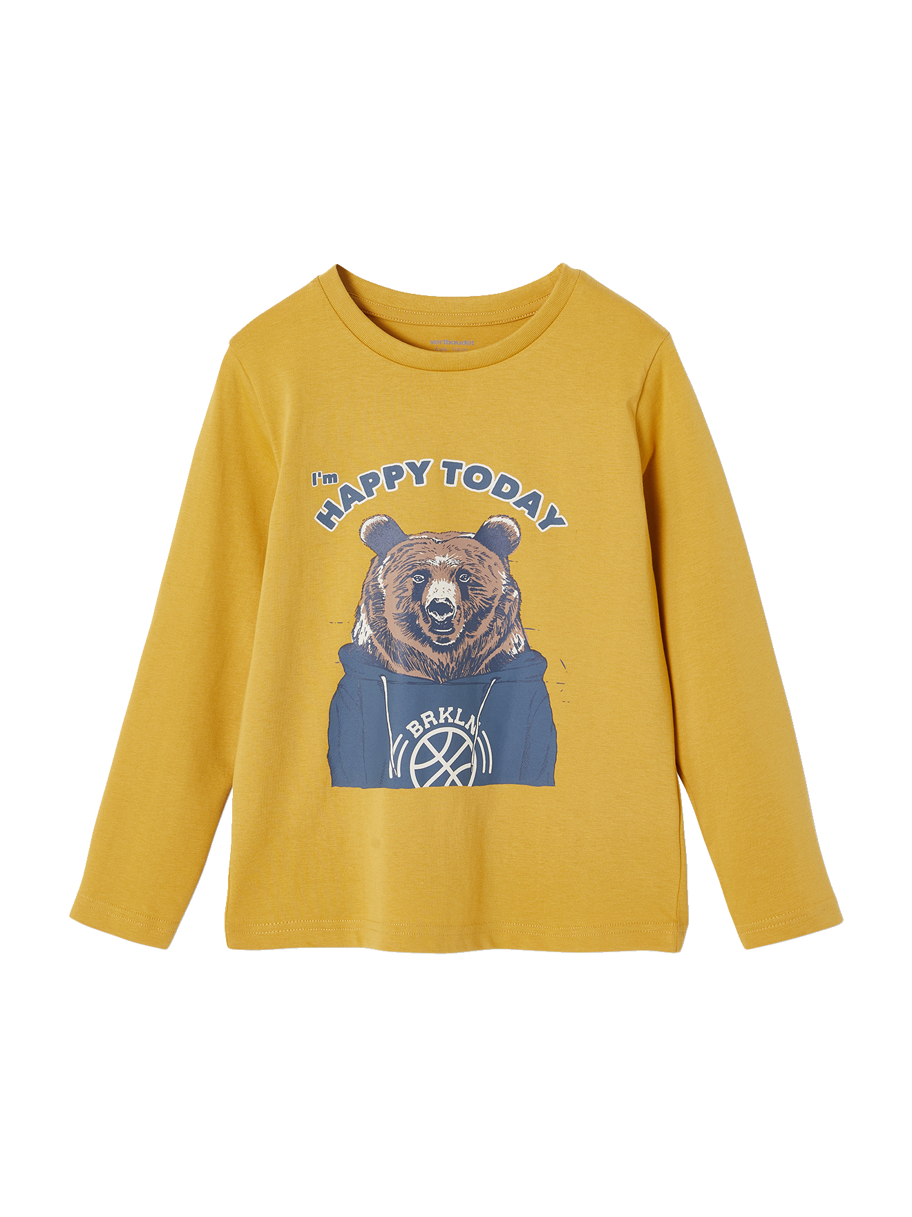 T-shirt fun motif chat manches longues, VERTBAUDET