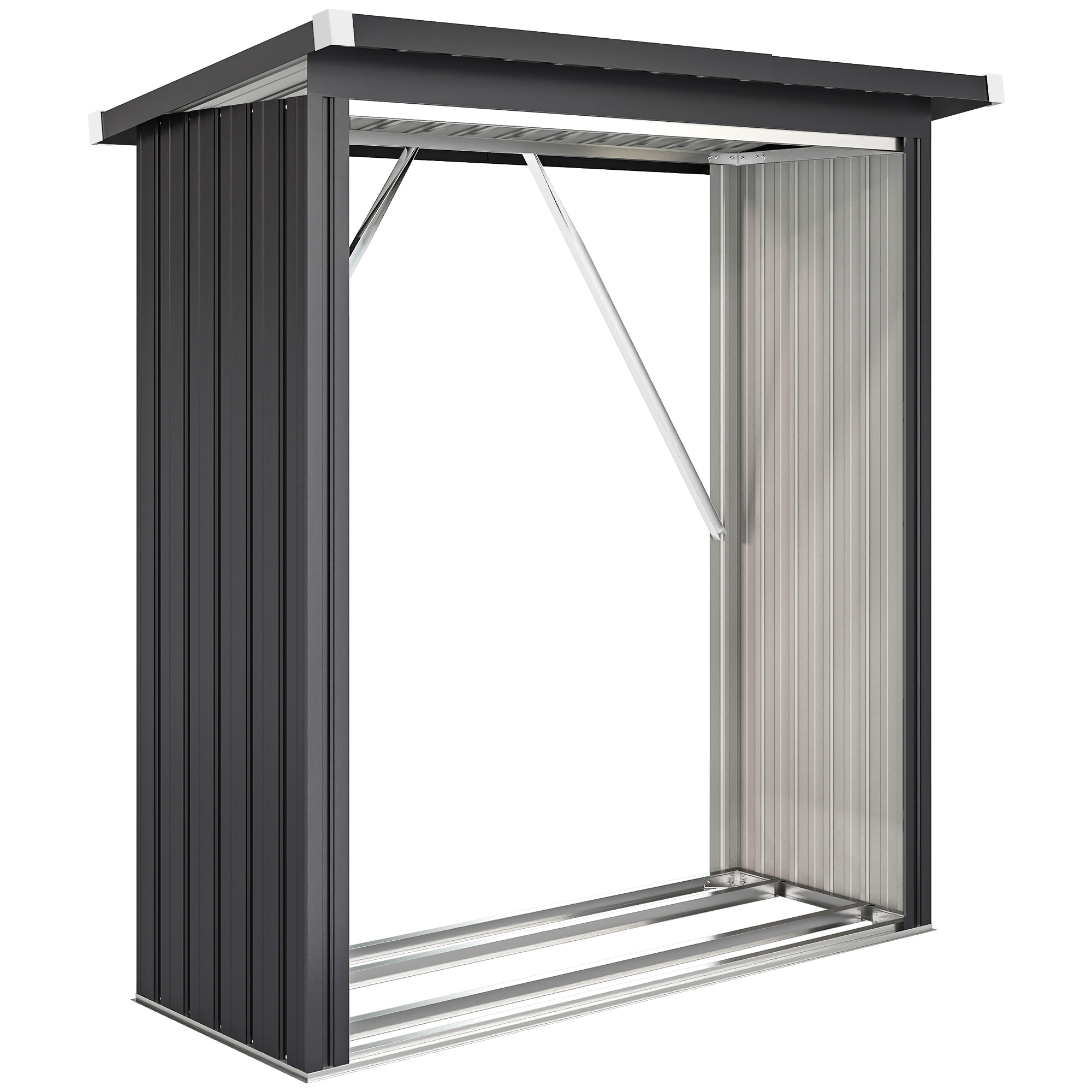 Remise pour le stockage du bois Acier, OUTSUNNY