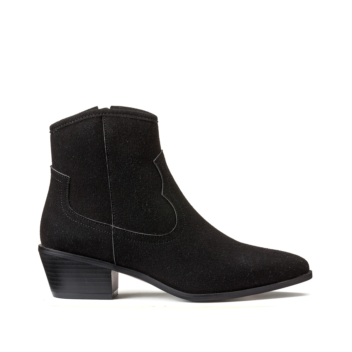 Block heel ankle boots, black, La Redoute Collections | La Redoute