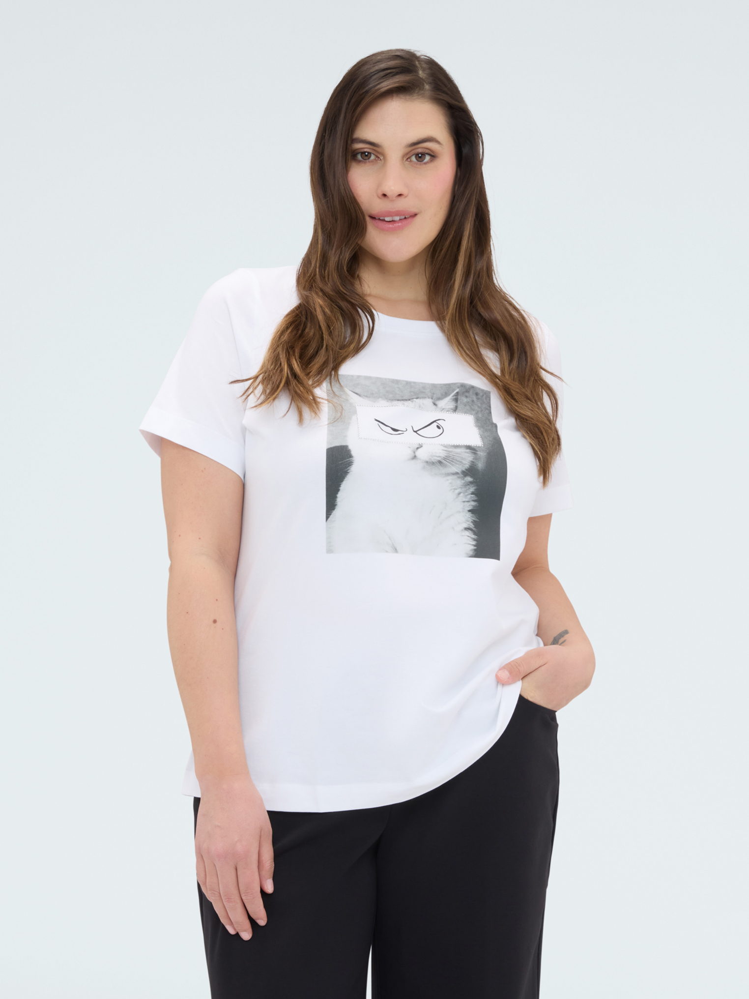 T-shirt avec imprimé chat, FIORELLA RUBINO