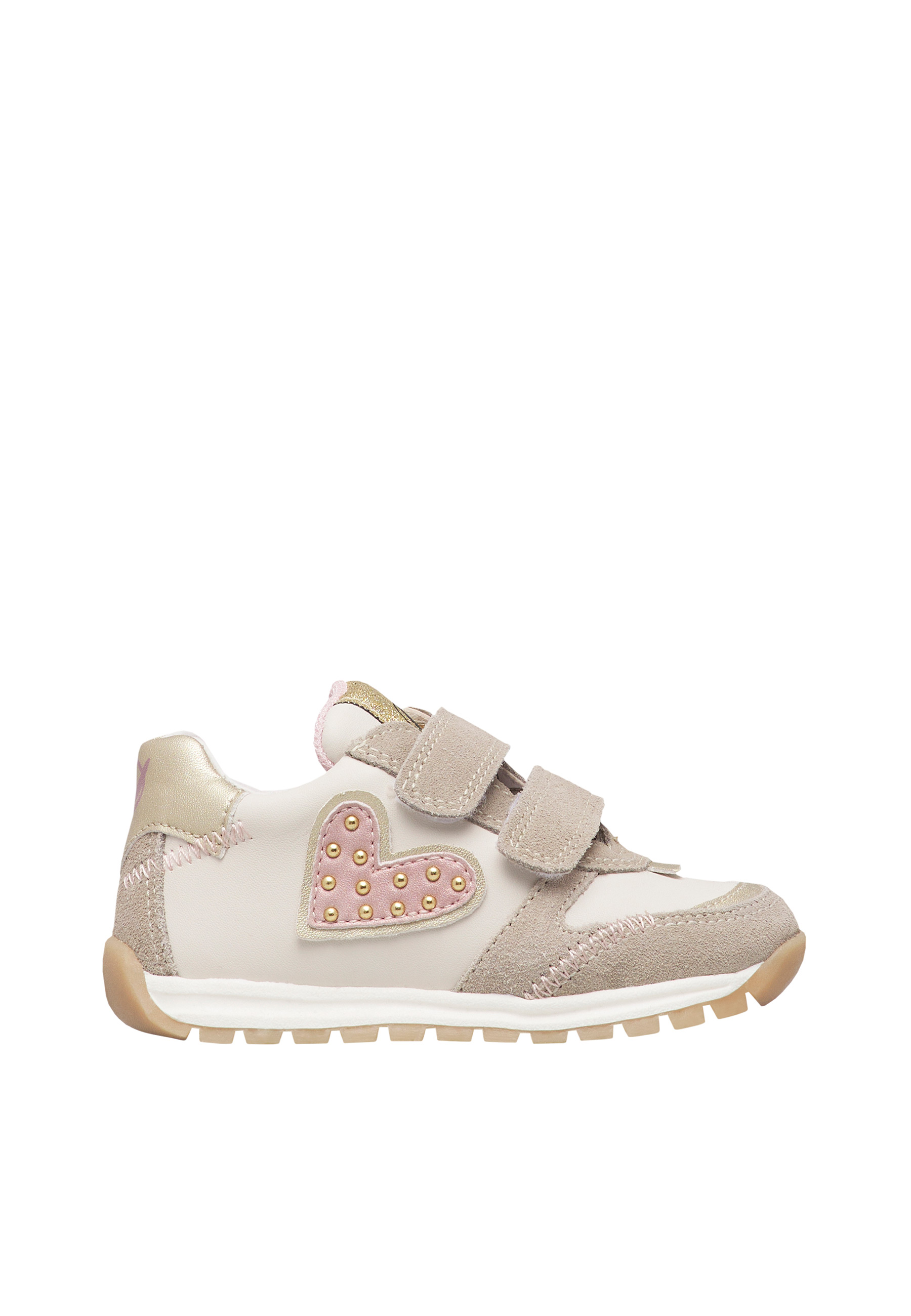 Sneakers en cuir et tissu avec des clous QUELLY 4 VL., NATURINO