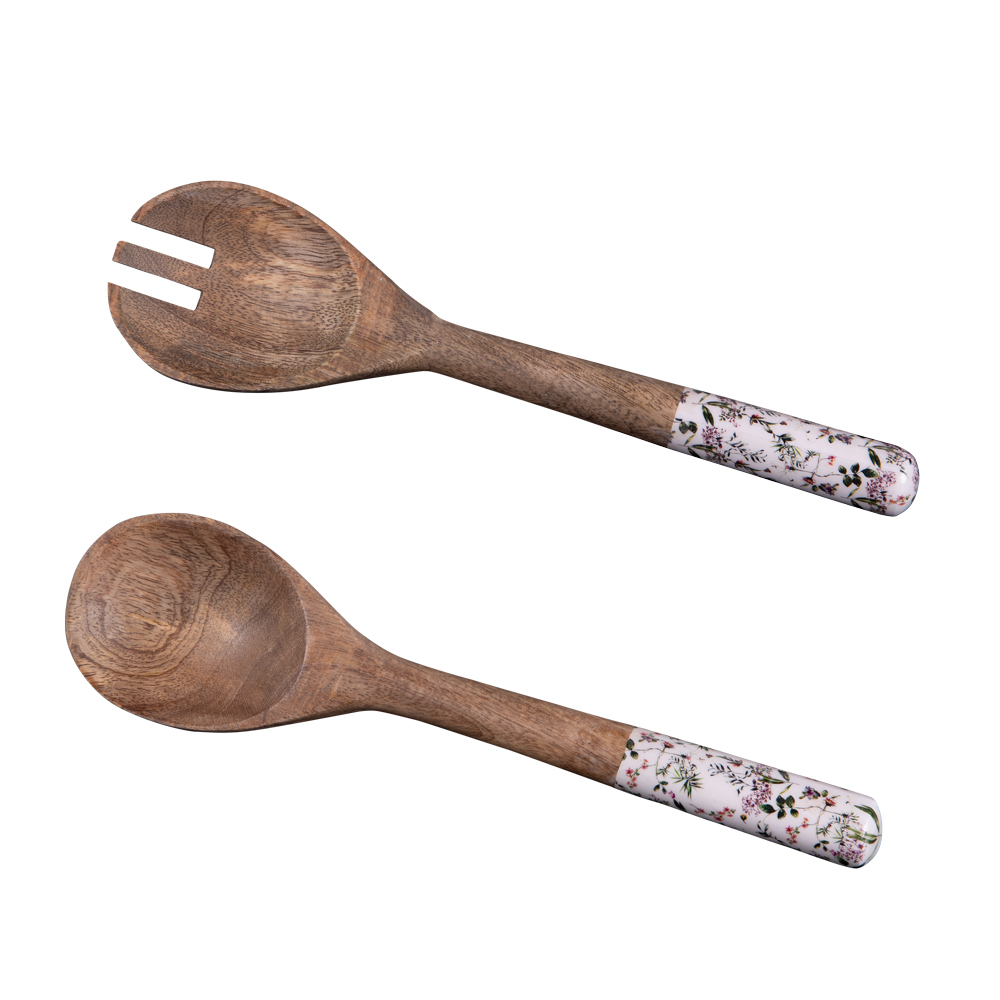 Couverts à salade Champêtre en manguier 28 cm, TABLE PASSION