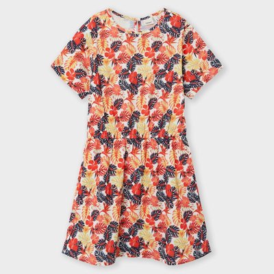 Recycled Floral Print Dress with Short Sleeves NAME IT
