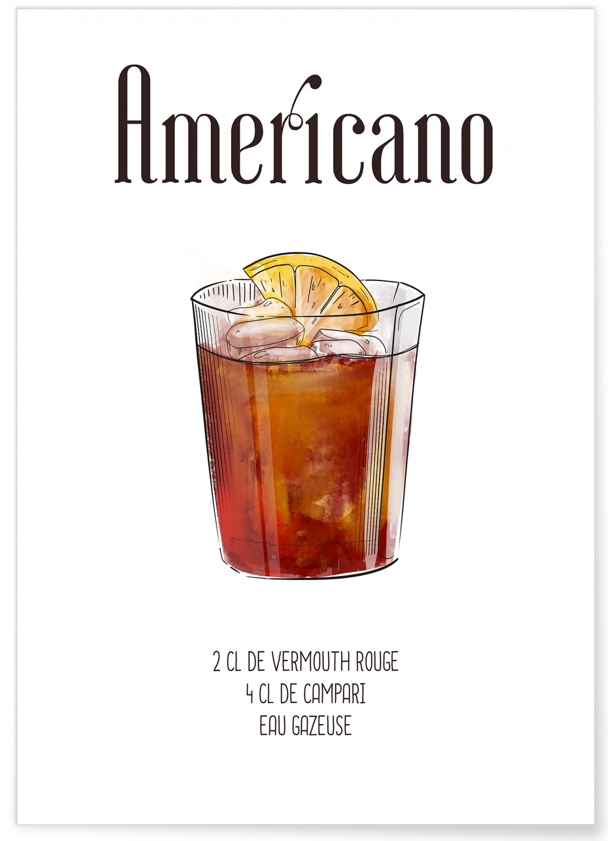 Affiche Cocktail Americano, L'AFFICHERIE