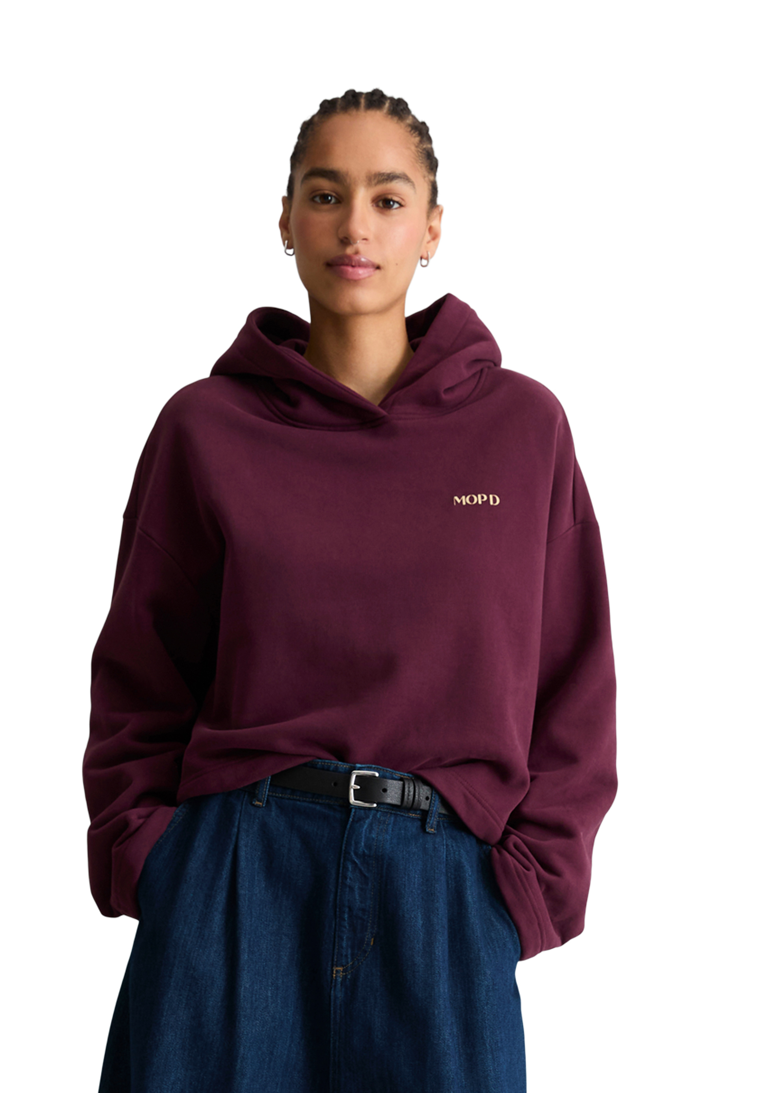 Sweat à capuche court en coton bio tout doux, MARC O’POLO DENIM