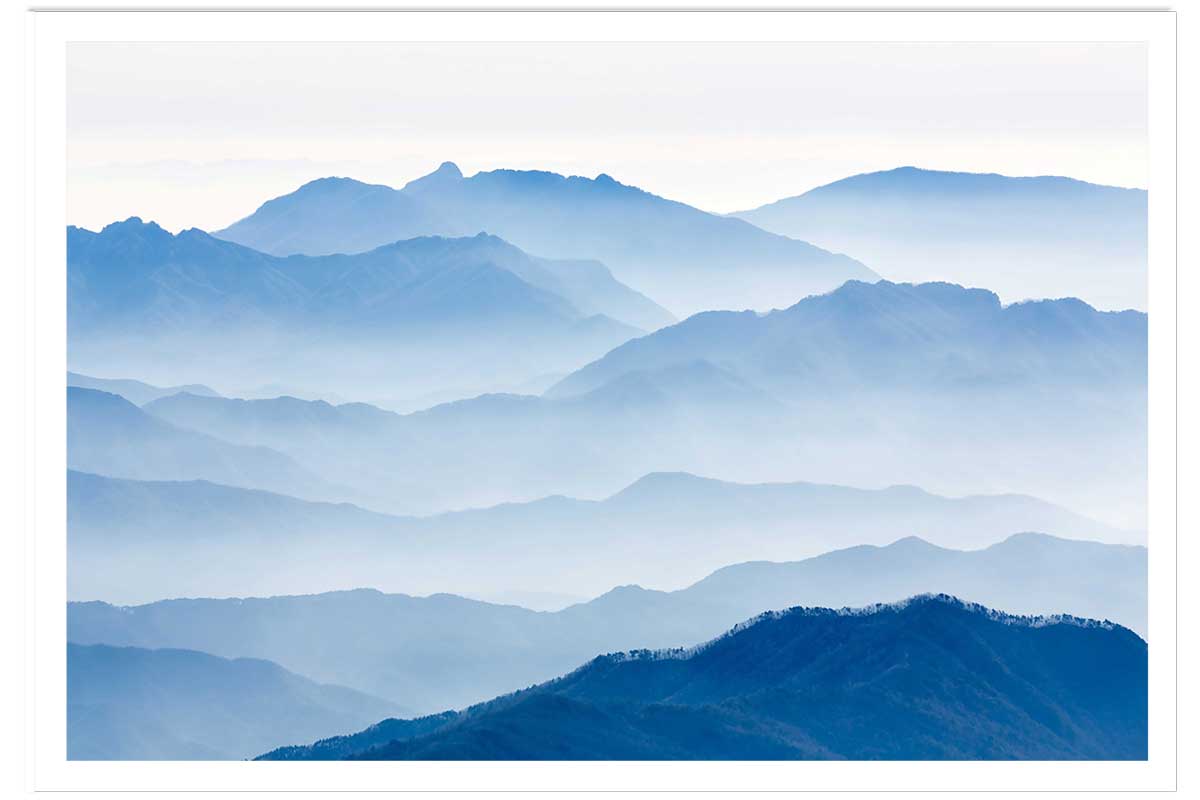 Affiche paysage montagnes bleues, HEXOA