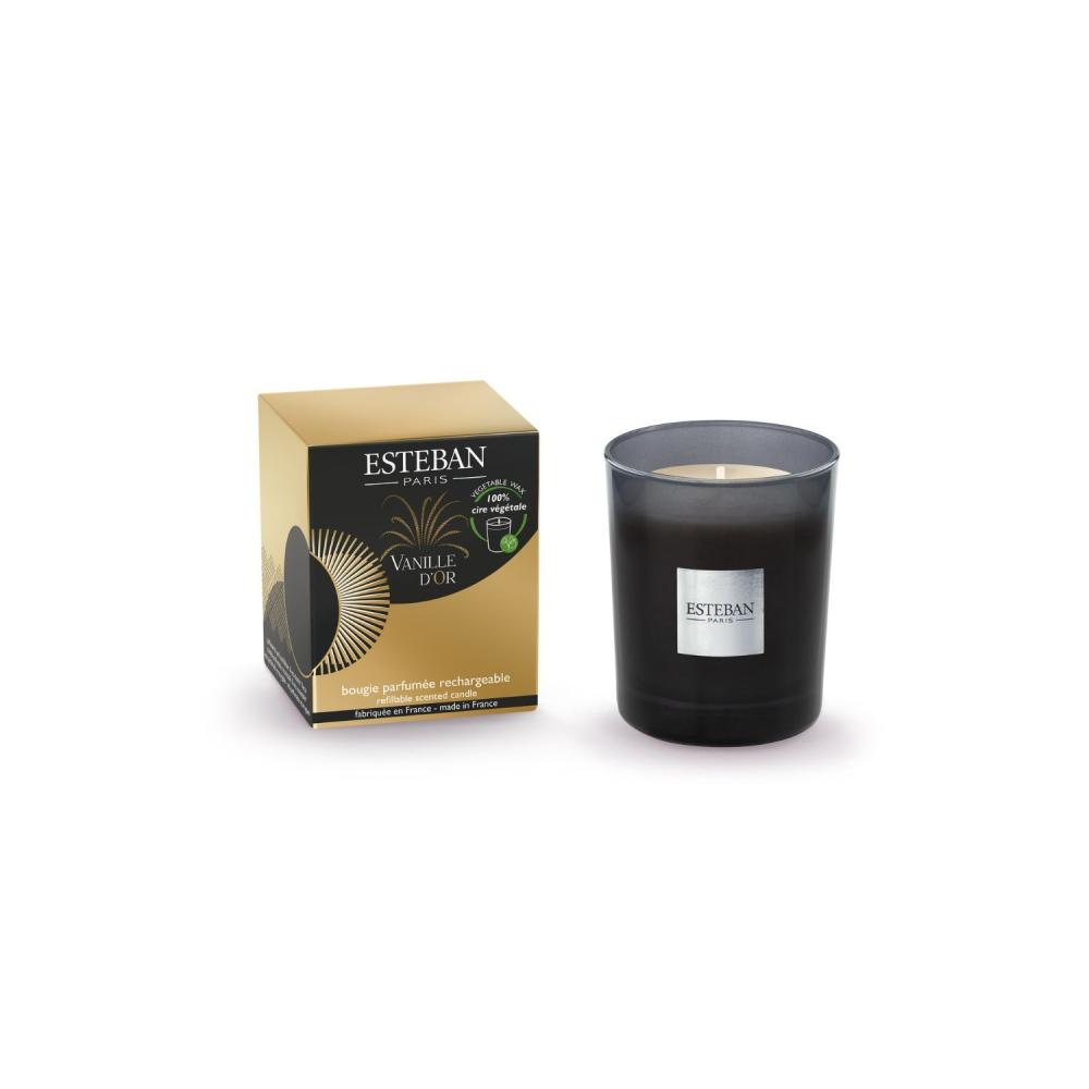 Bougie initiale rechargeable Vanille d'or 180g, ESTEBAN