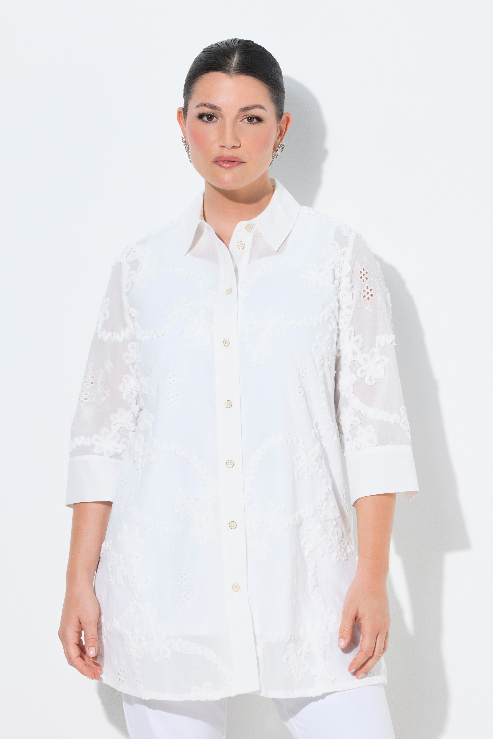 Chemisier long avec broderies, ULLA POPKEN
