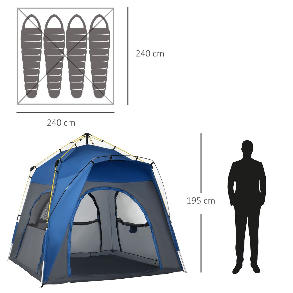 AspektProducts Tente Pop up - Pop up - Tente - Camping - Plein air - Groot  