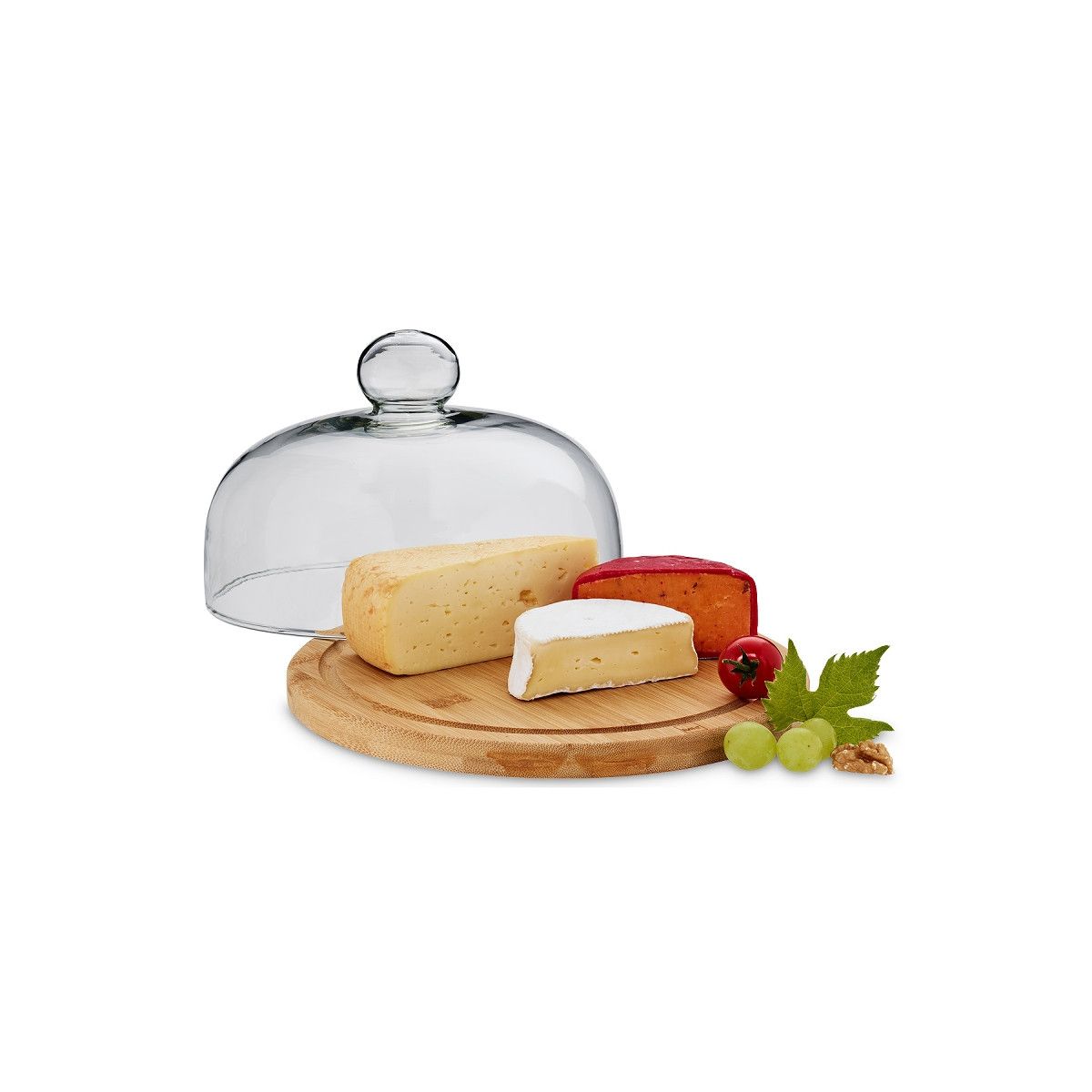 Plateau à fromages POLY. marbre - D.34 cm+ cloche D.32 cm