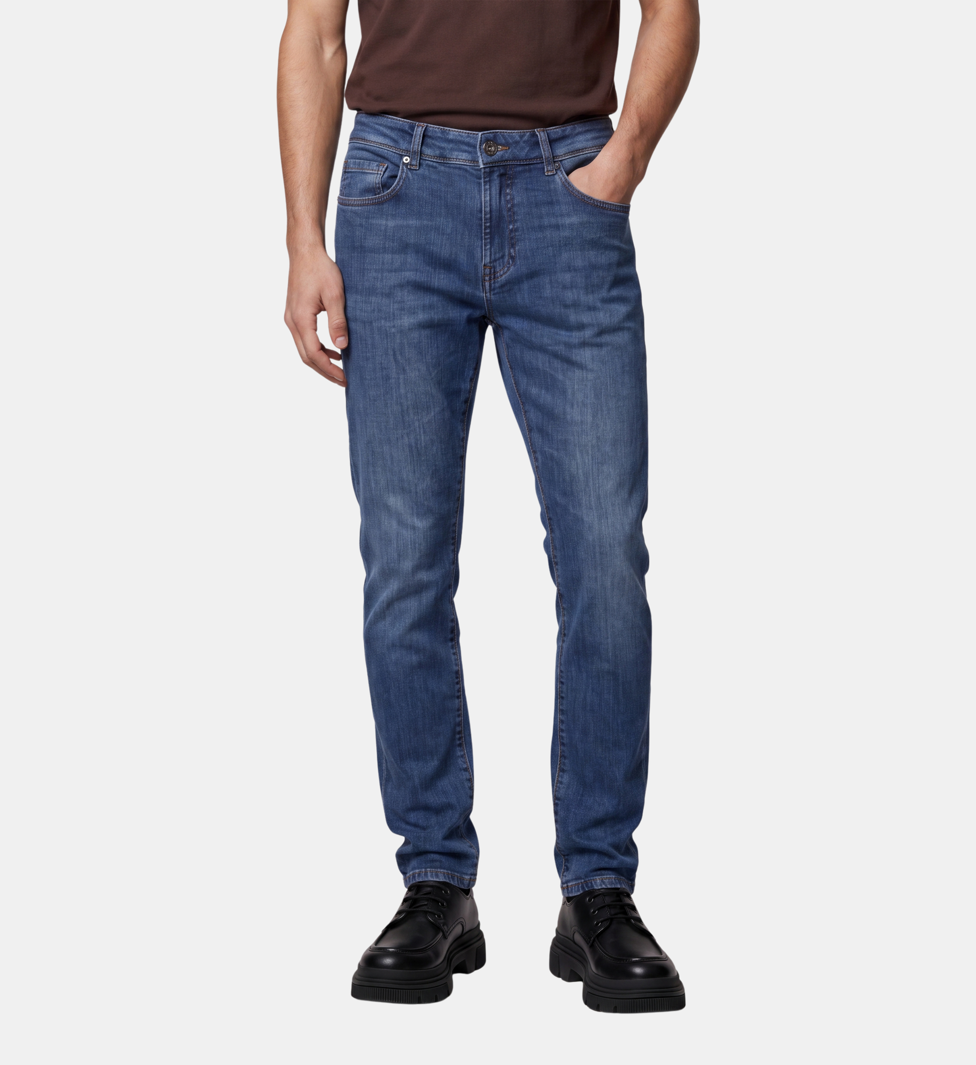 Jean délavé slim rudeslim coton denim, GALERIES LAFAYETTE