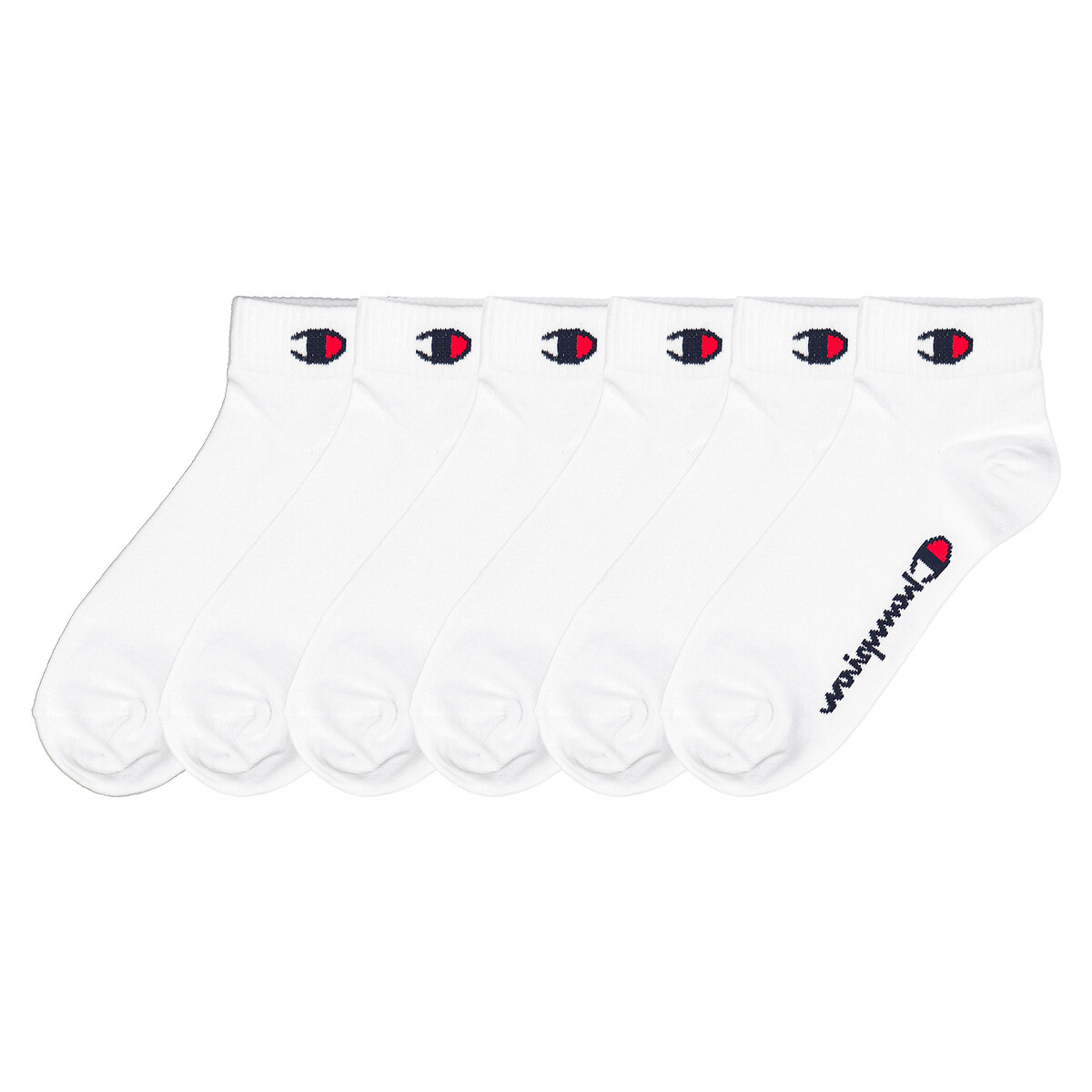 Image of Pack of 6 Pairs of Trainer Socks in Plain Cotton Mix