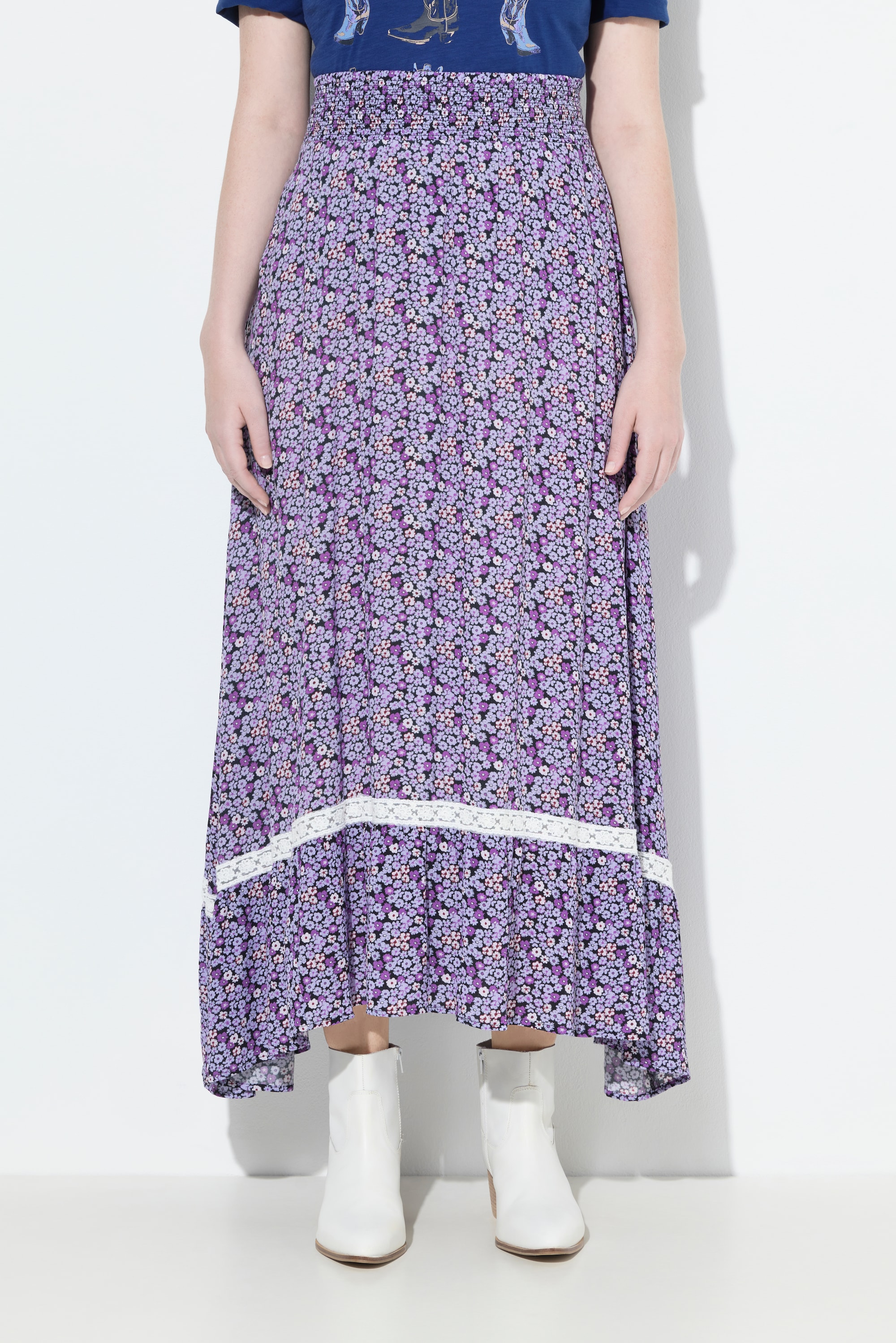 Jupe midi motif floral, ULLA POPKEN