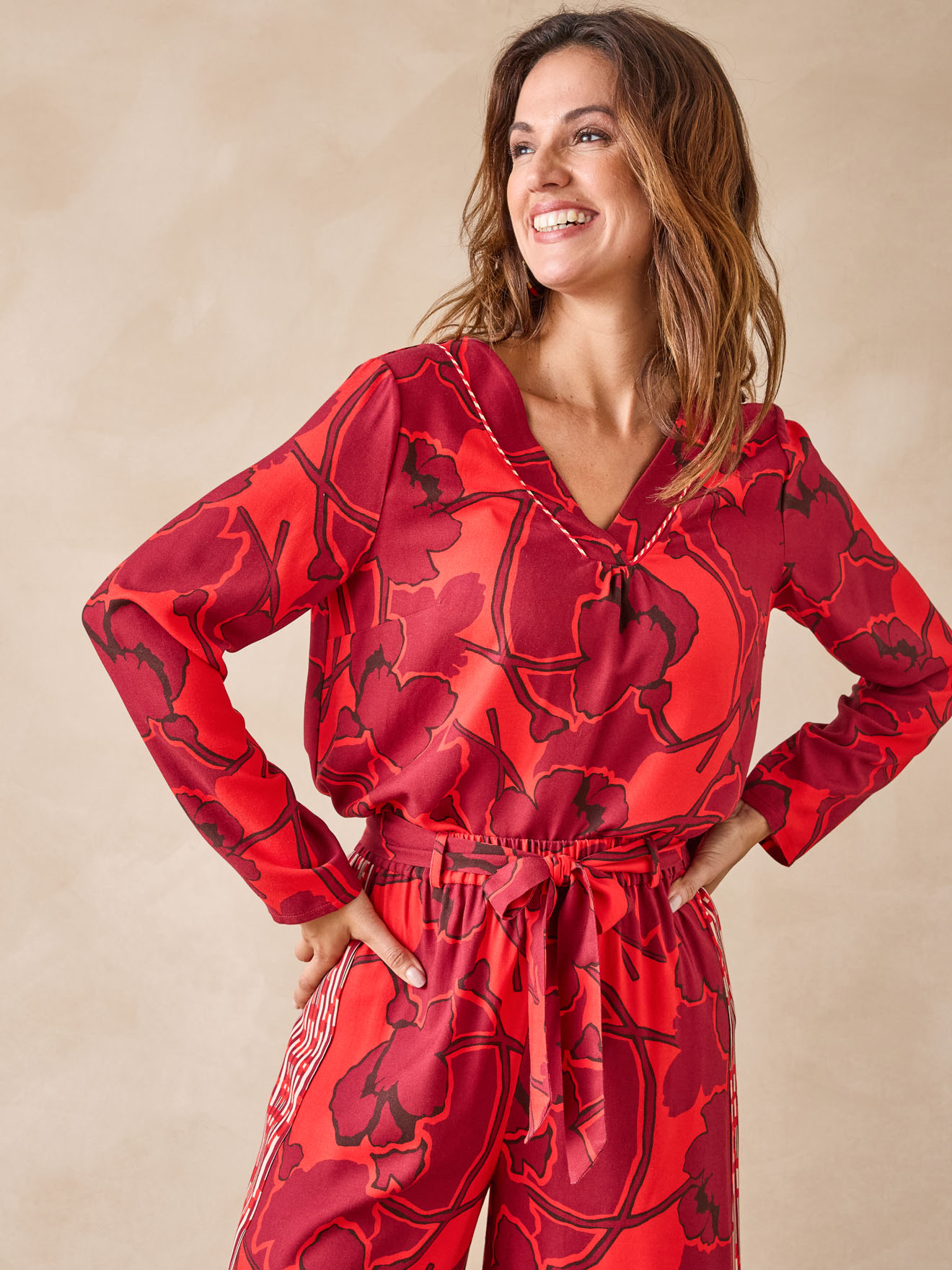Blouse fluide encolure V, DAXON