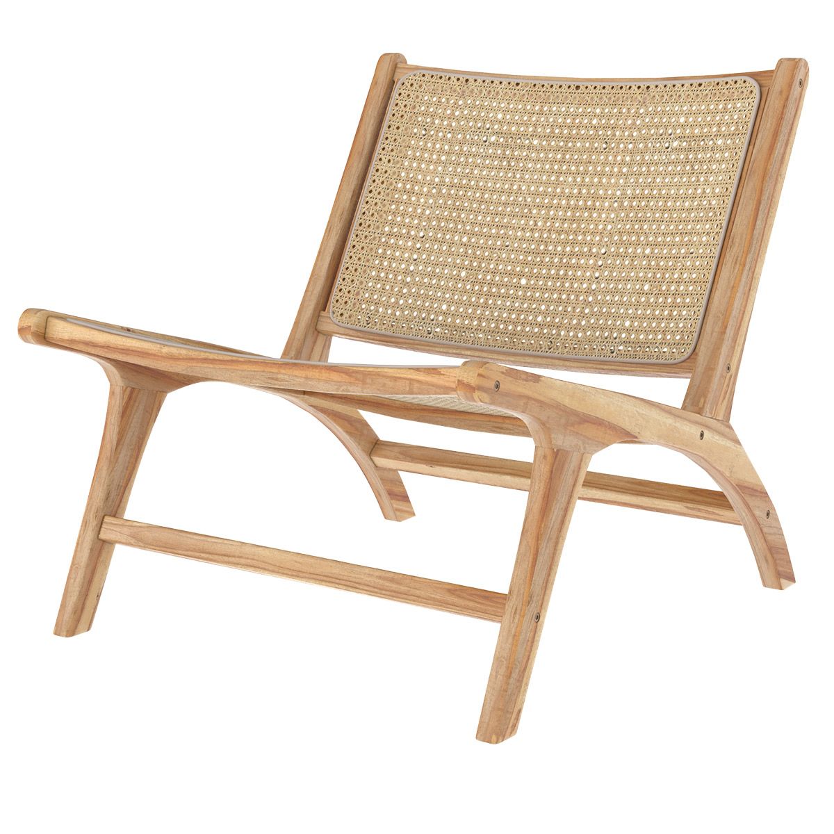 Fauteuil en teck et rotin