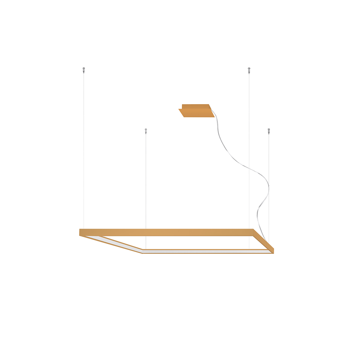 Lustre Aluminium Doré LED 1 Nelya, EDEN