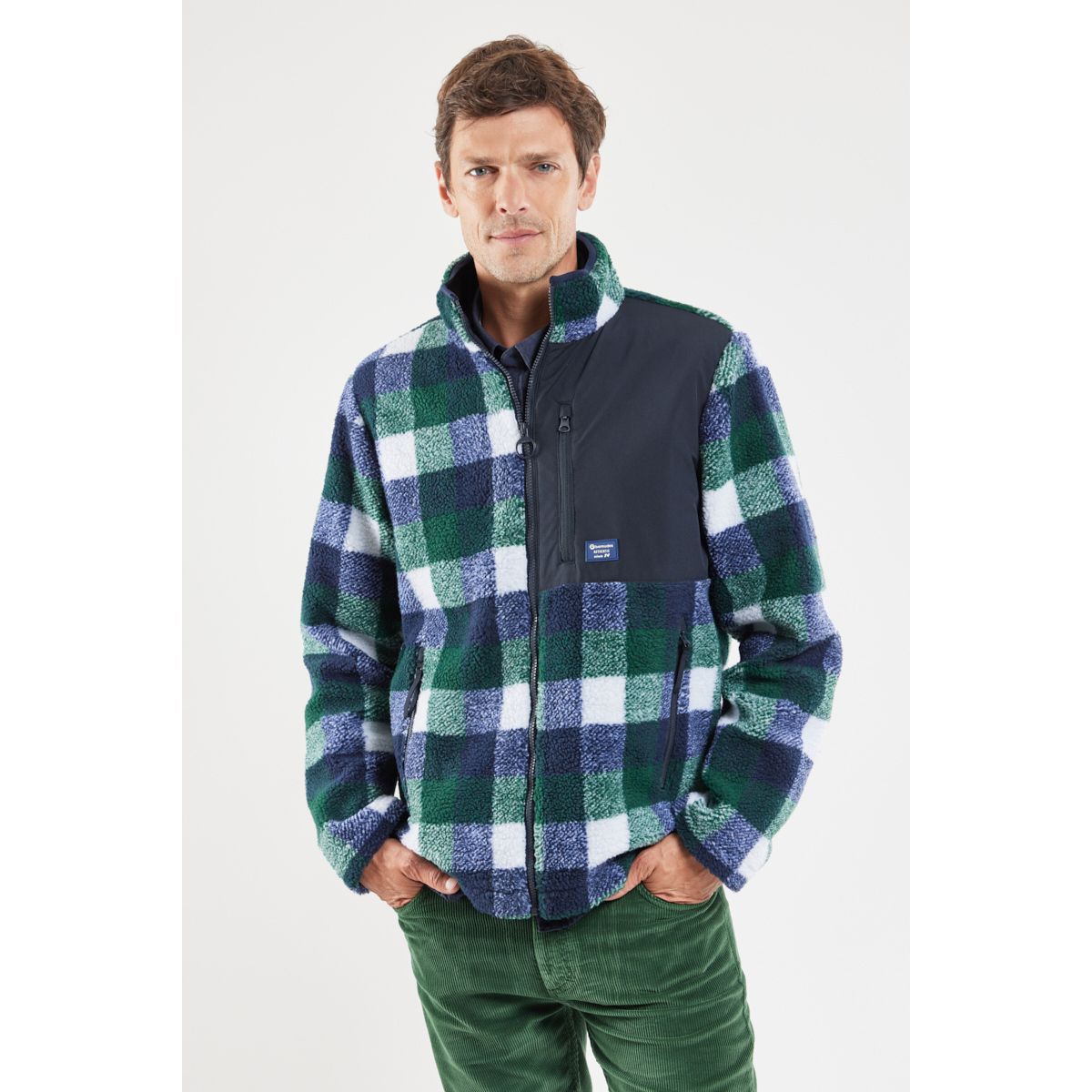 Veste polaire a carreaux outlet