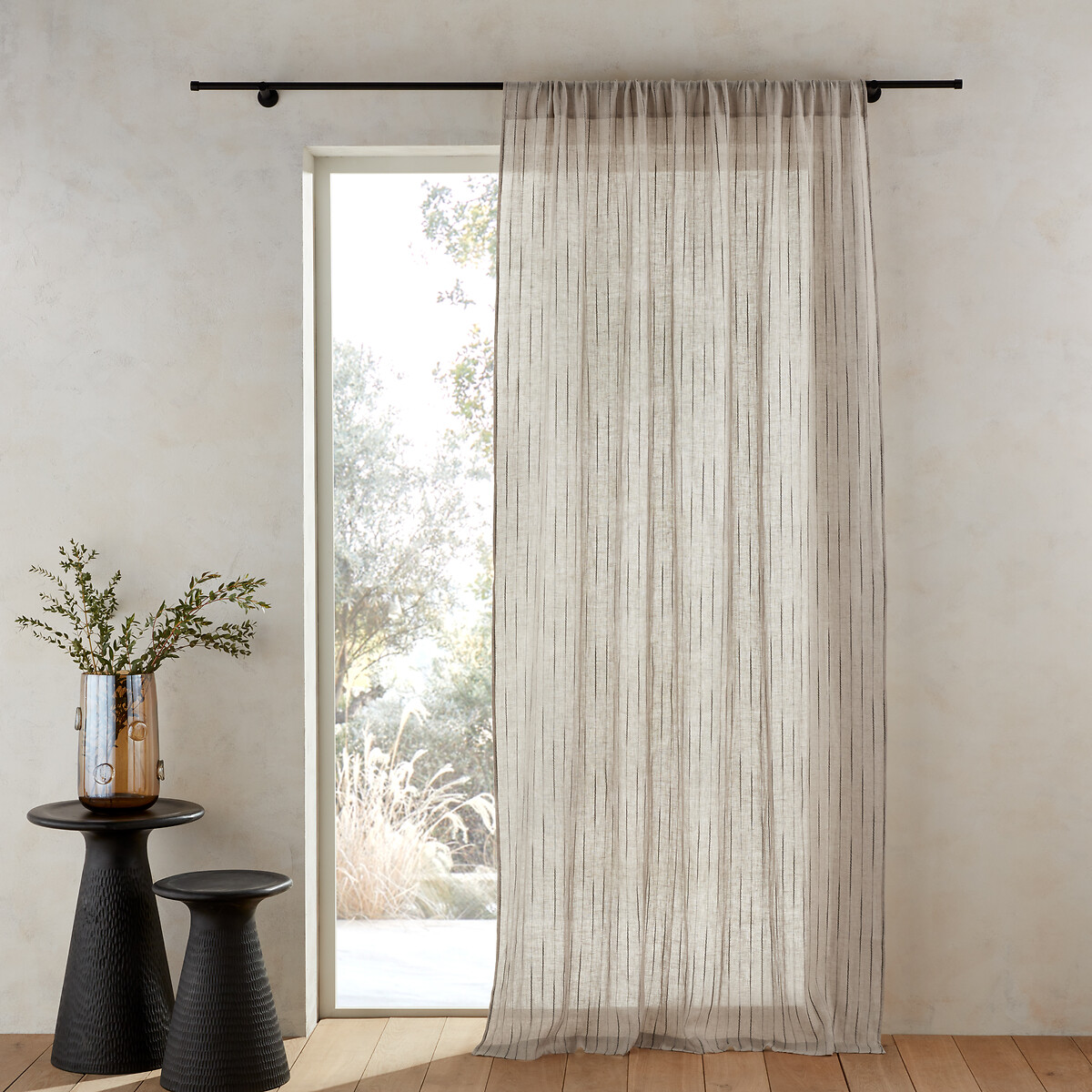 Patcha Embroidered Linen Voile Curtain
