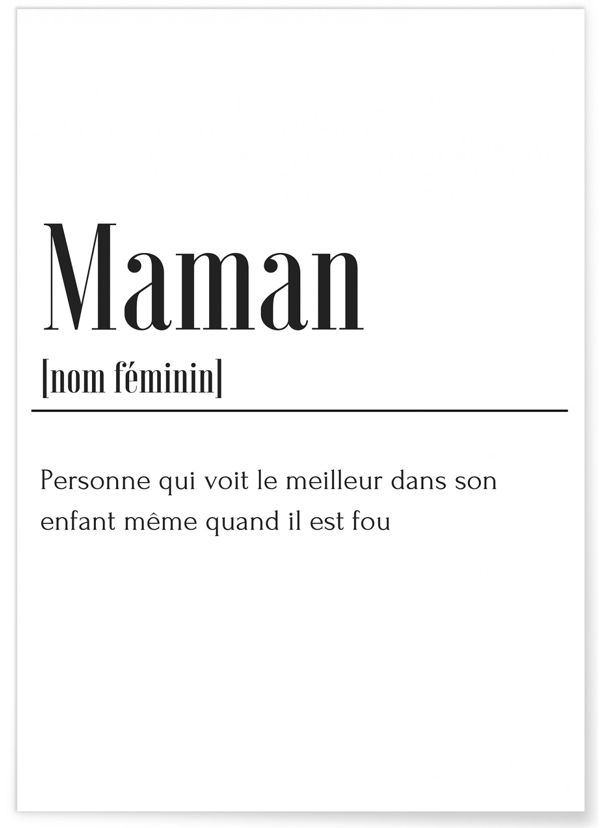 Affiche Définition Maman, L'AFFICHERIE