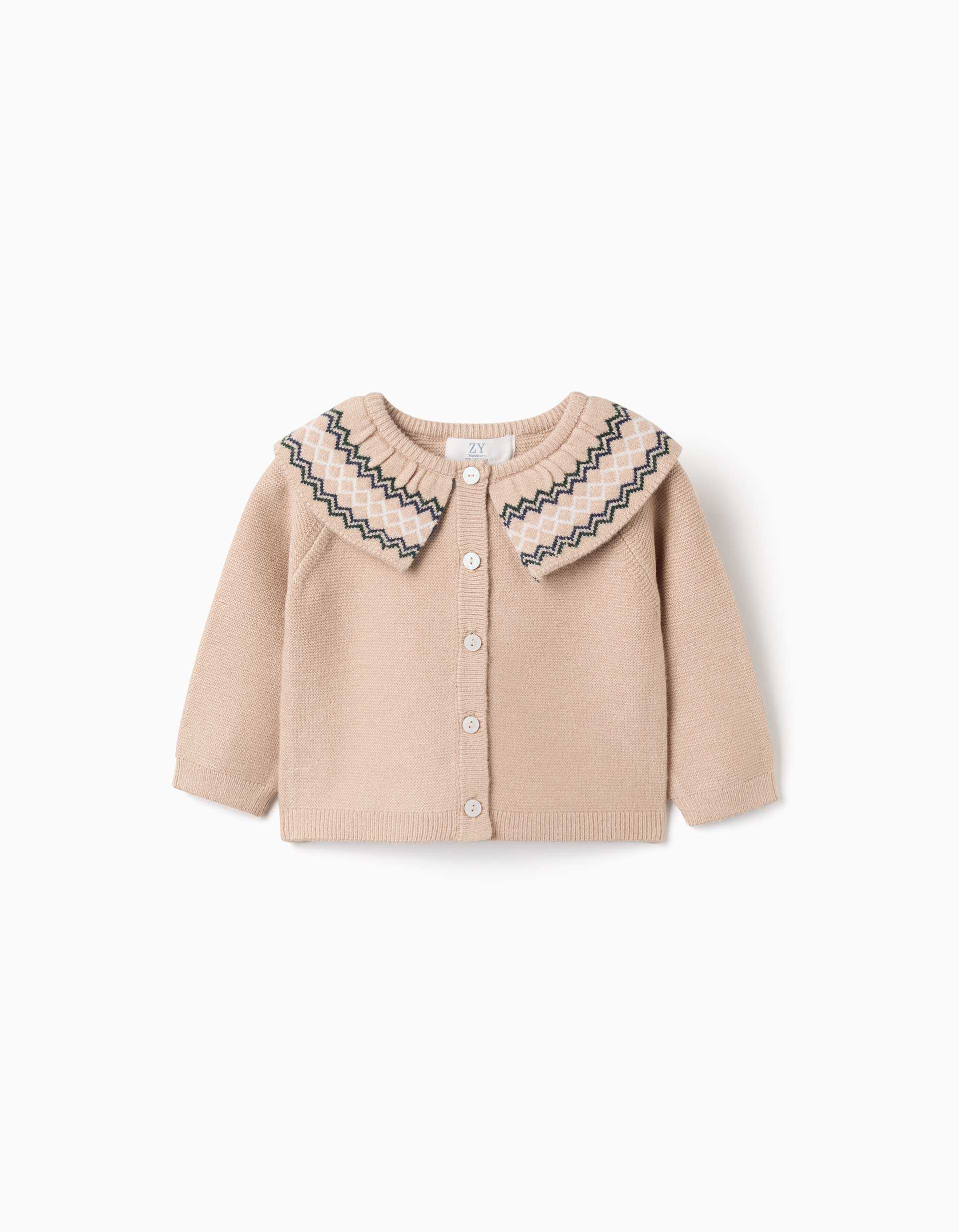 Gilet en maille avec col jacquard, ZIPPY