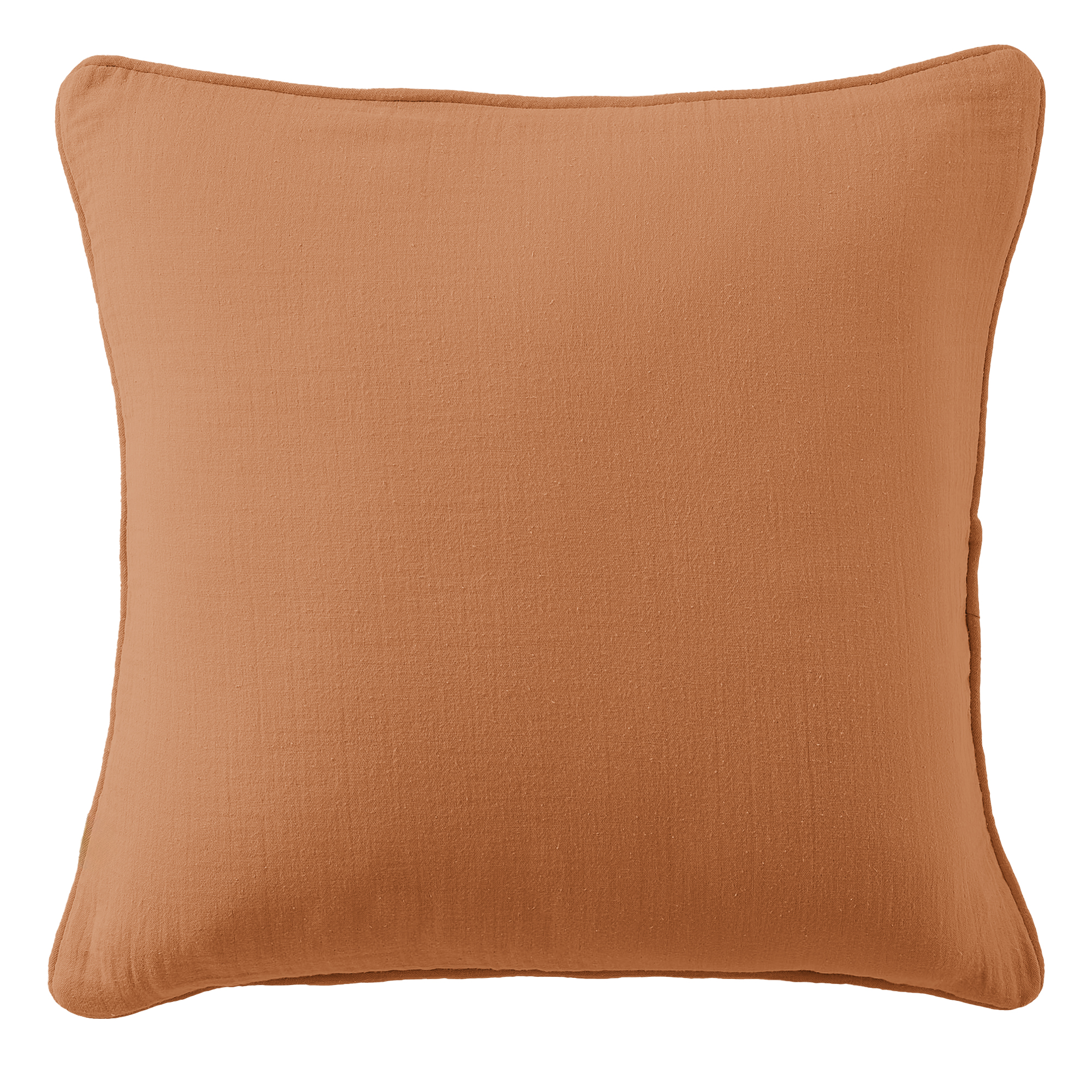 Coussin carré déhoussable 45x45 cm Gaze de Coton Terra Abricot, EDEN