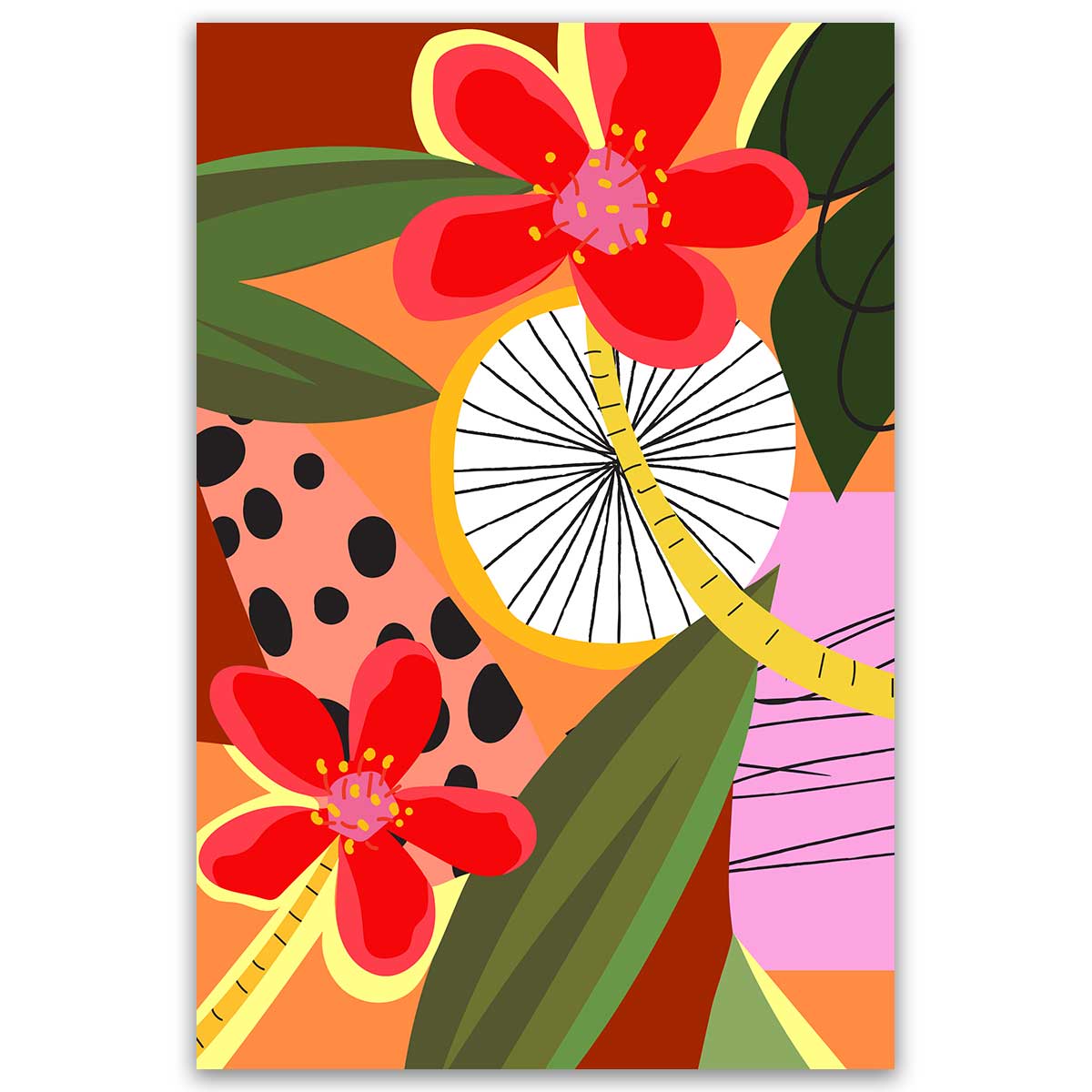 Tableau Flower Market fleurs graphiques modernes, HEXOA