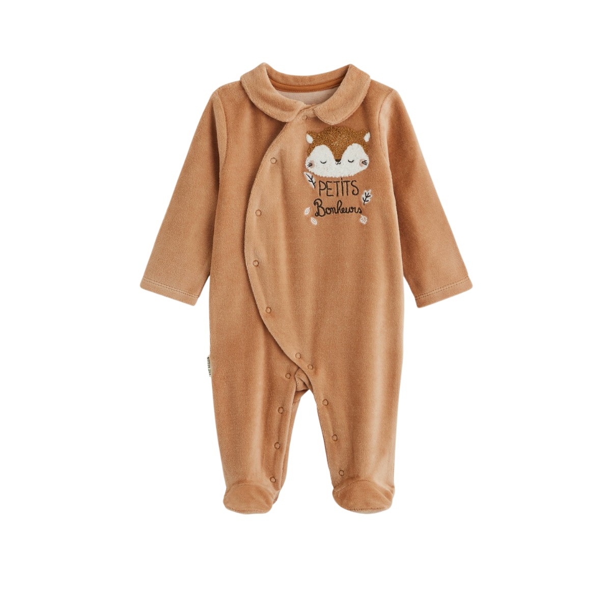 Pyjama bébé en velours côtelé Caramel, PETIT BEGUIN