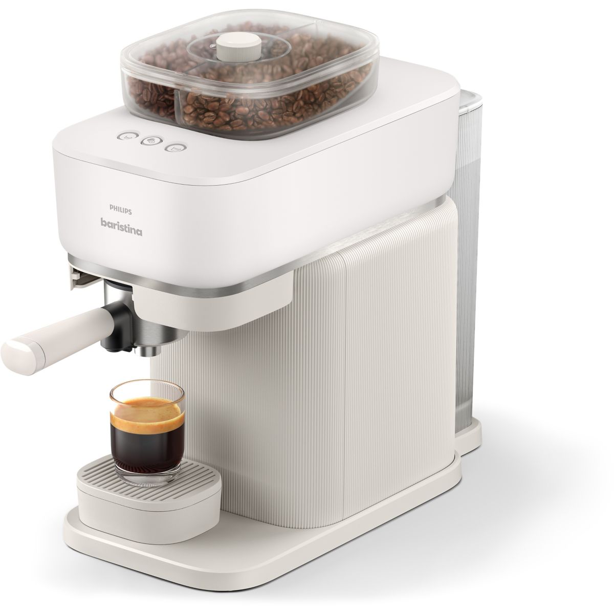 Machine à expresso Baristina BAR320/00 cafetière à grain bac double compartiment Blanche, PHILIPS