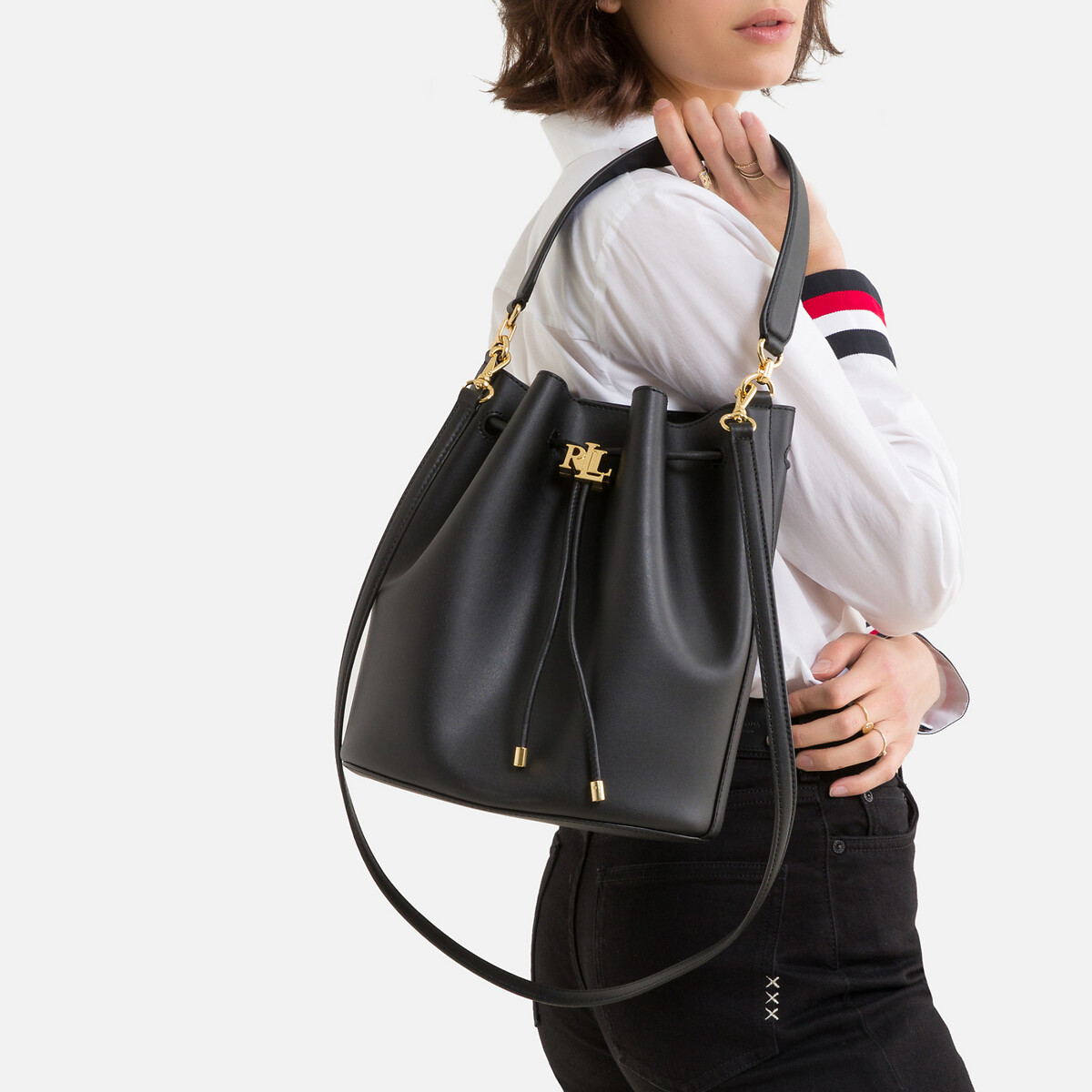 ralph lauren bucket bag black