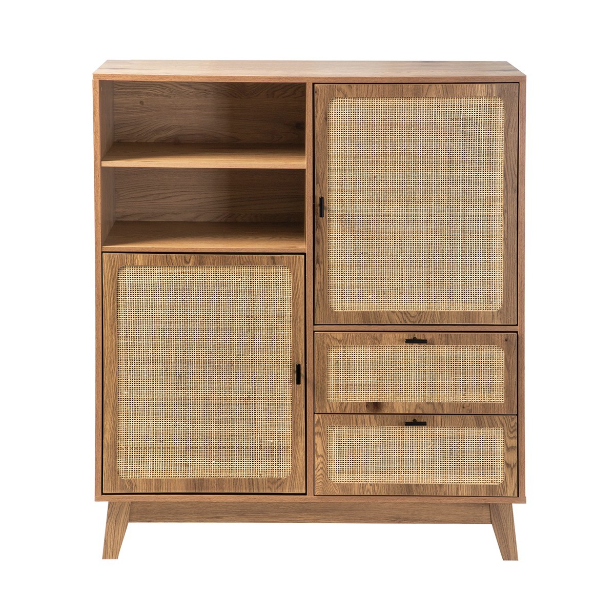 Buffet haut 2 portes 2 tiroirs rotin - ALIA, CALICOSY