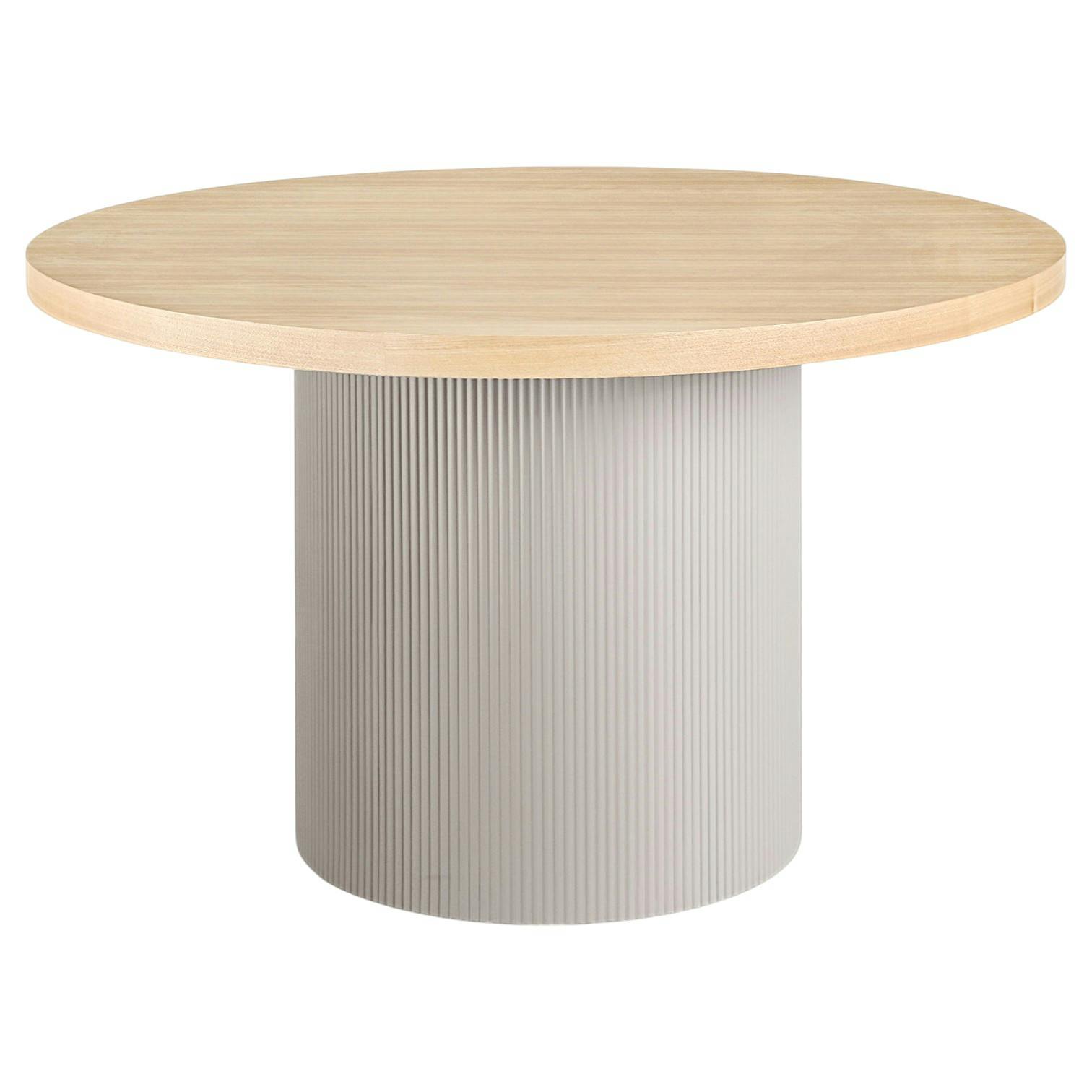 Table à manger ronde placage frêne pieds colonne ø120 cm LISBONNE, PIER IMPORT