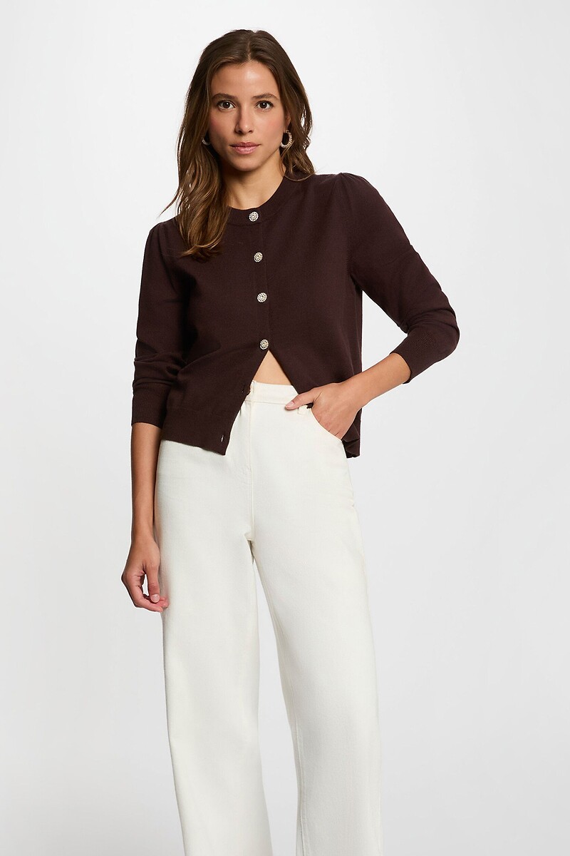 Cardigan en tricot à boutons, MORGAN