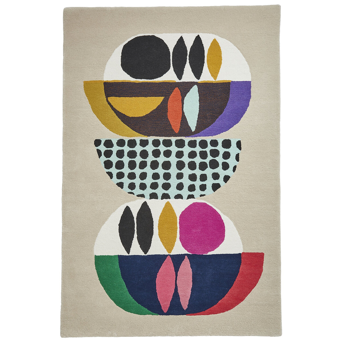 Inaluxe Neon Multi Coloured Geometric Patterned Rug in 100% Wool, SO'HOME