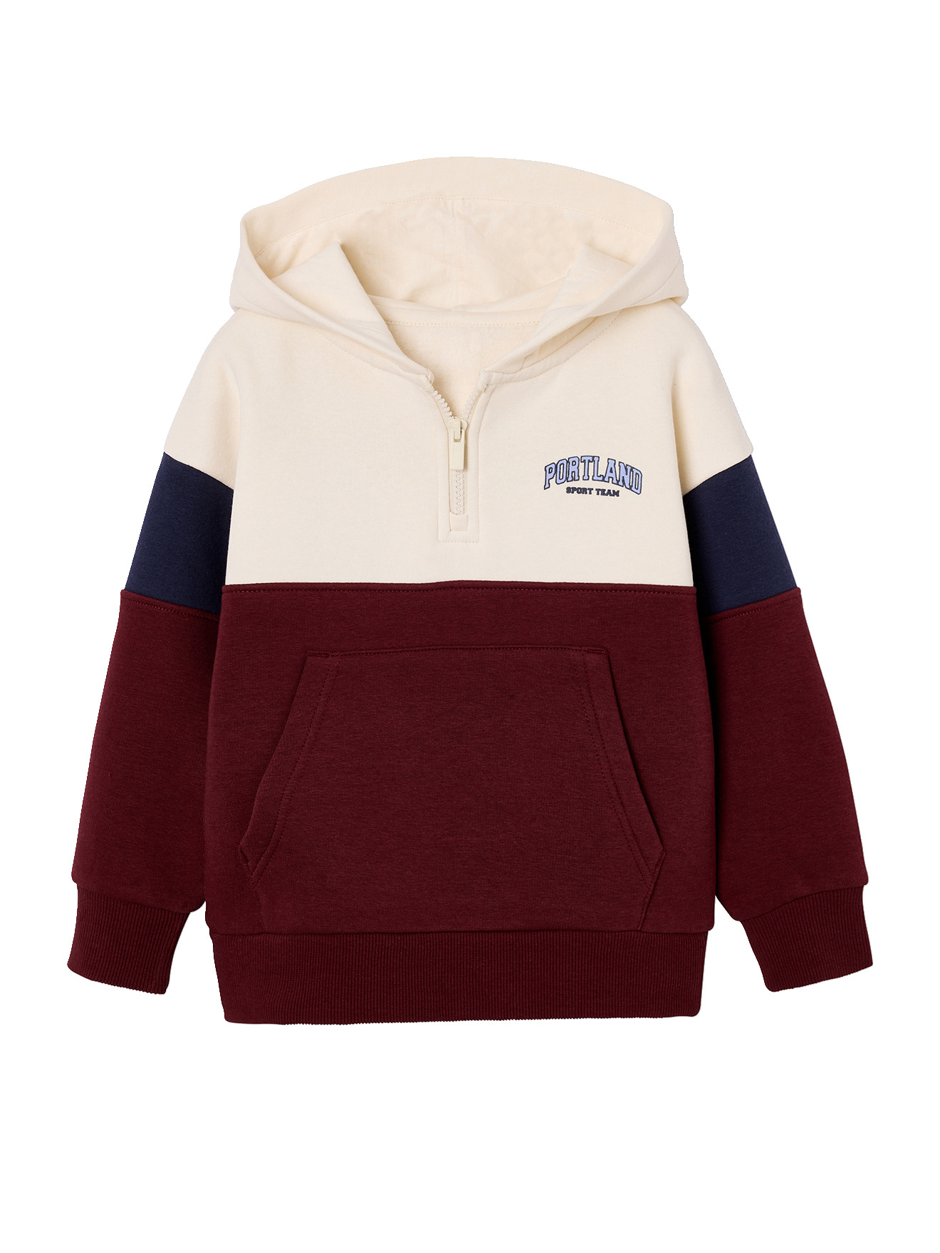 Sweat capuche colorblock, VERTBAUDET