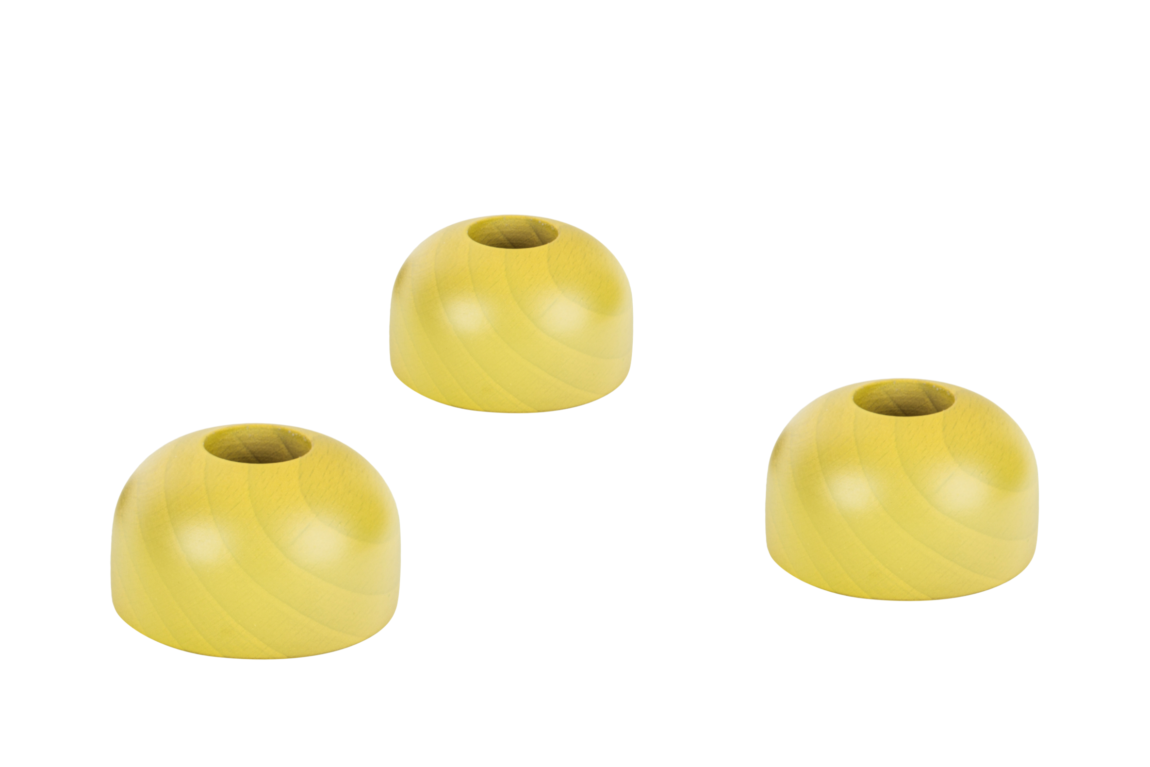 Set de 3 bougeoirs en bois de hêtre massif LUMS, NOO.MA
