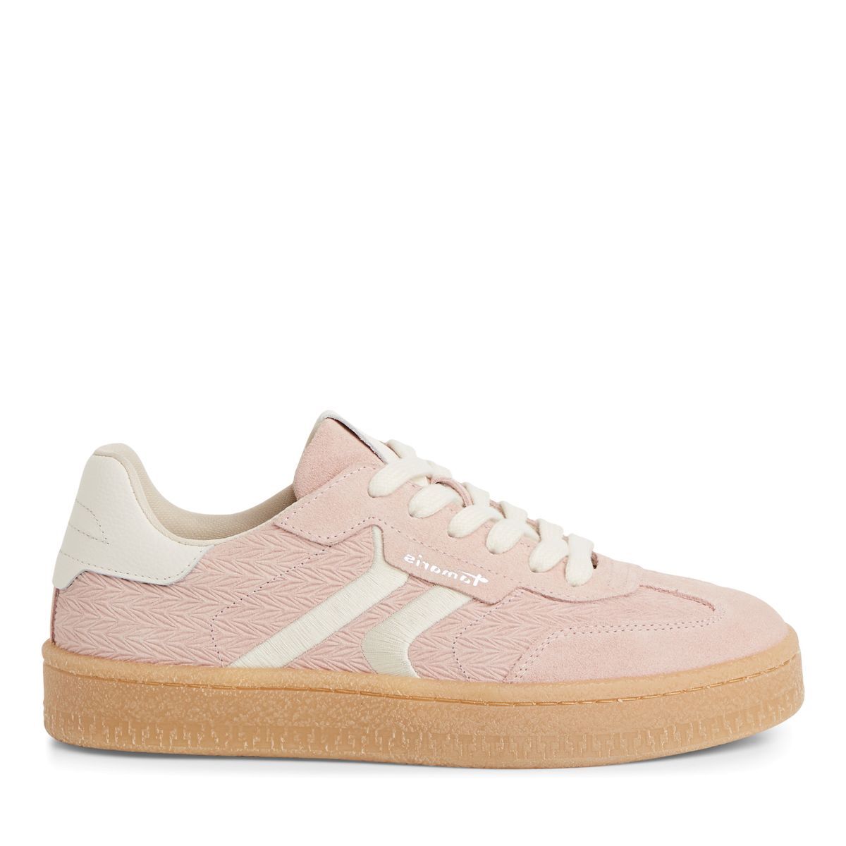 Baskets en cuir, semelle coloris miel, TAMARIS