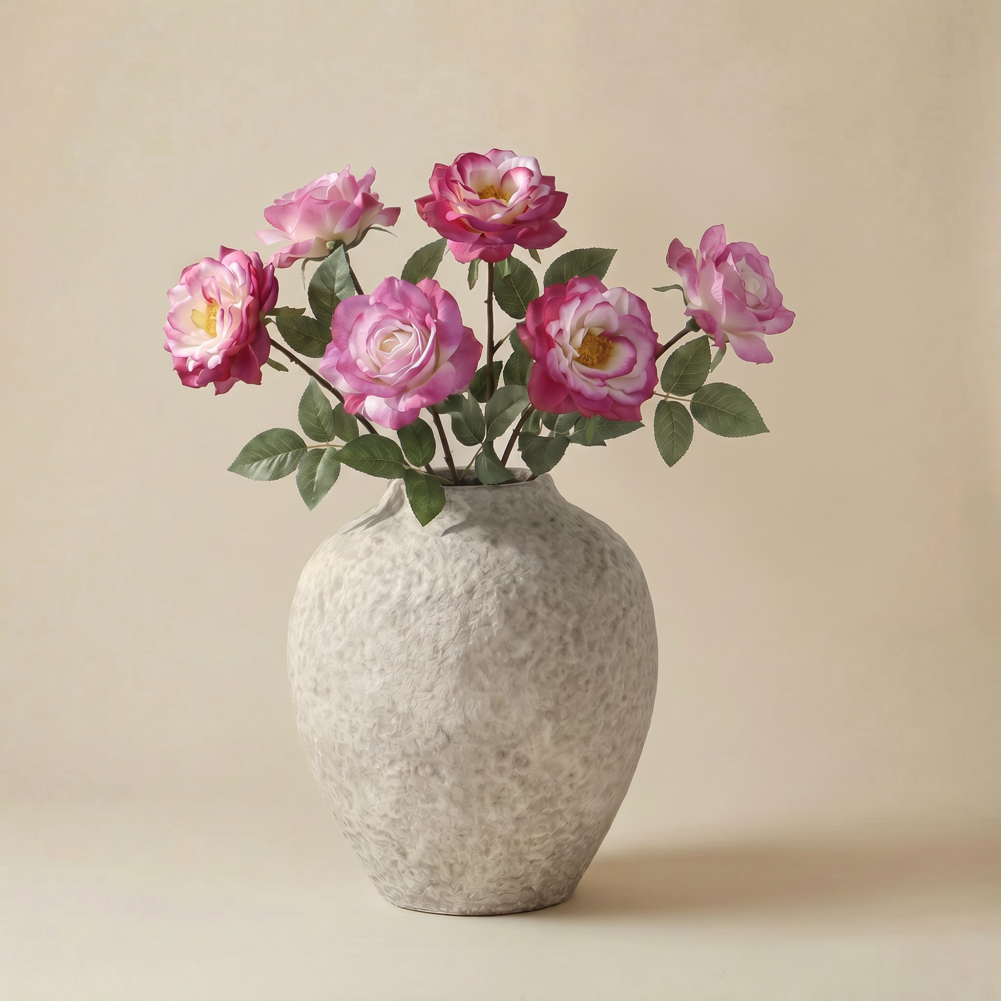 Bouquet de 6 tiges de roses artificiel H64, SIA