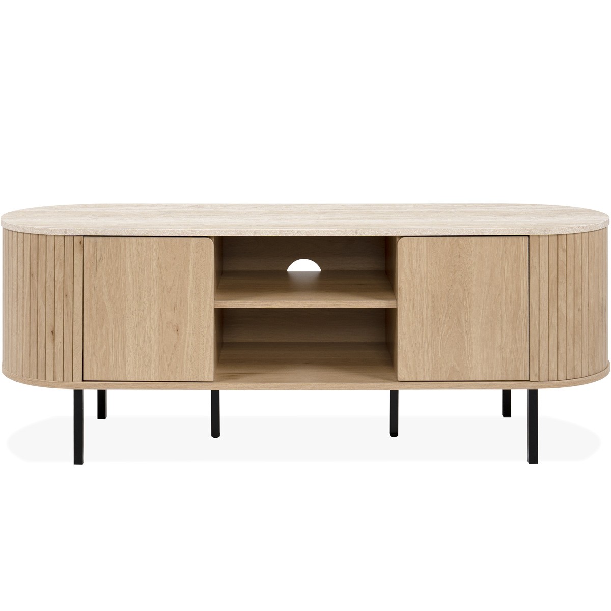 Meuble TV 2 portes 2 niches - JUNA, HOMIFAB